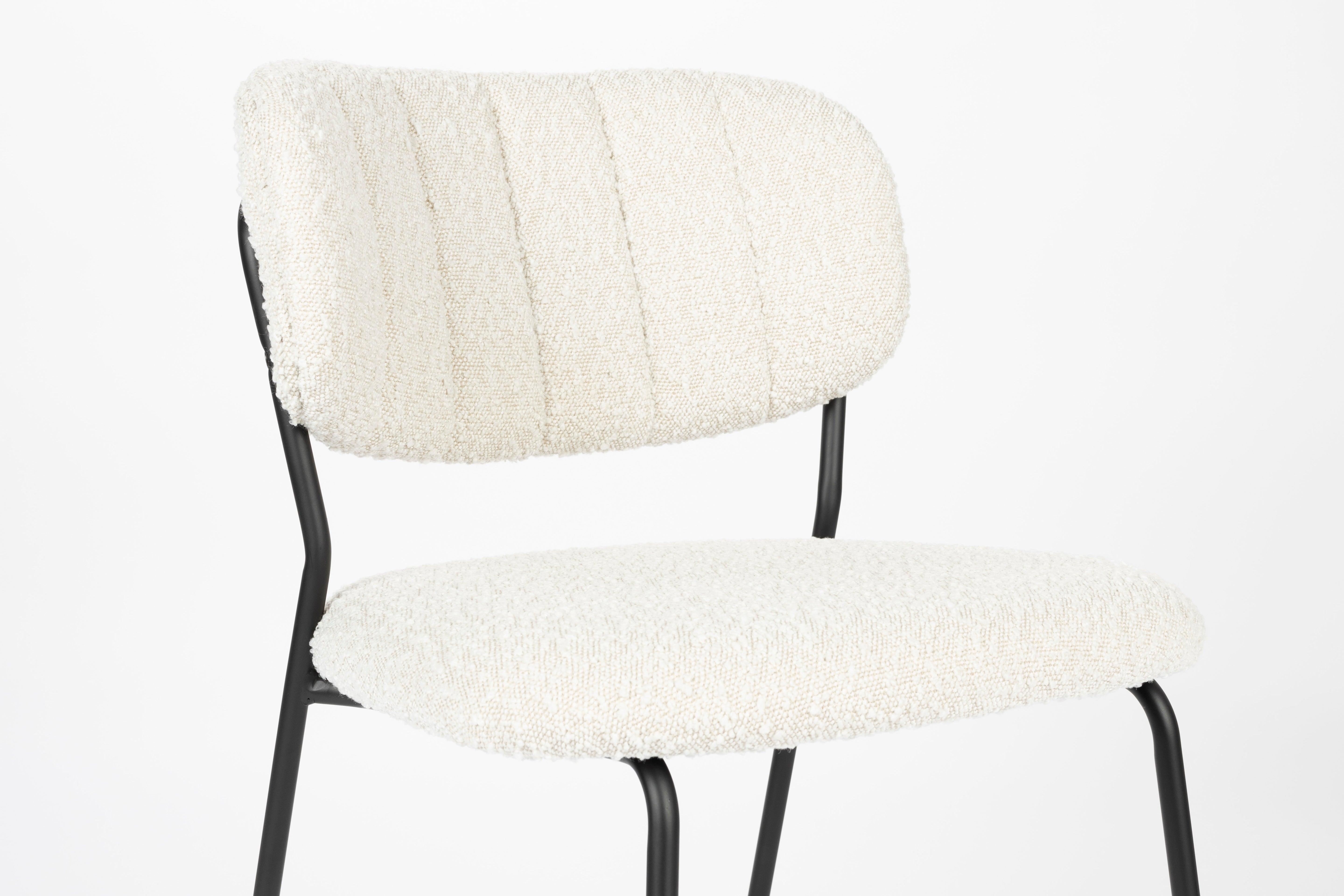 Jolien chair cream Boucle with a black base