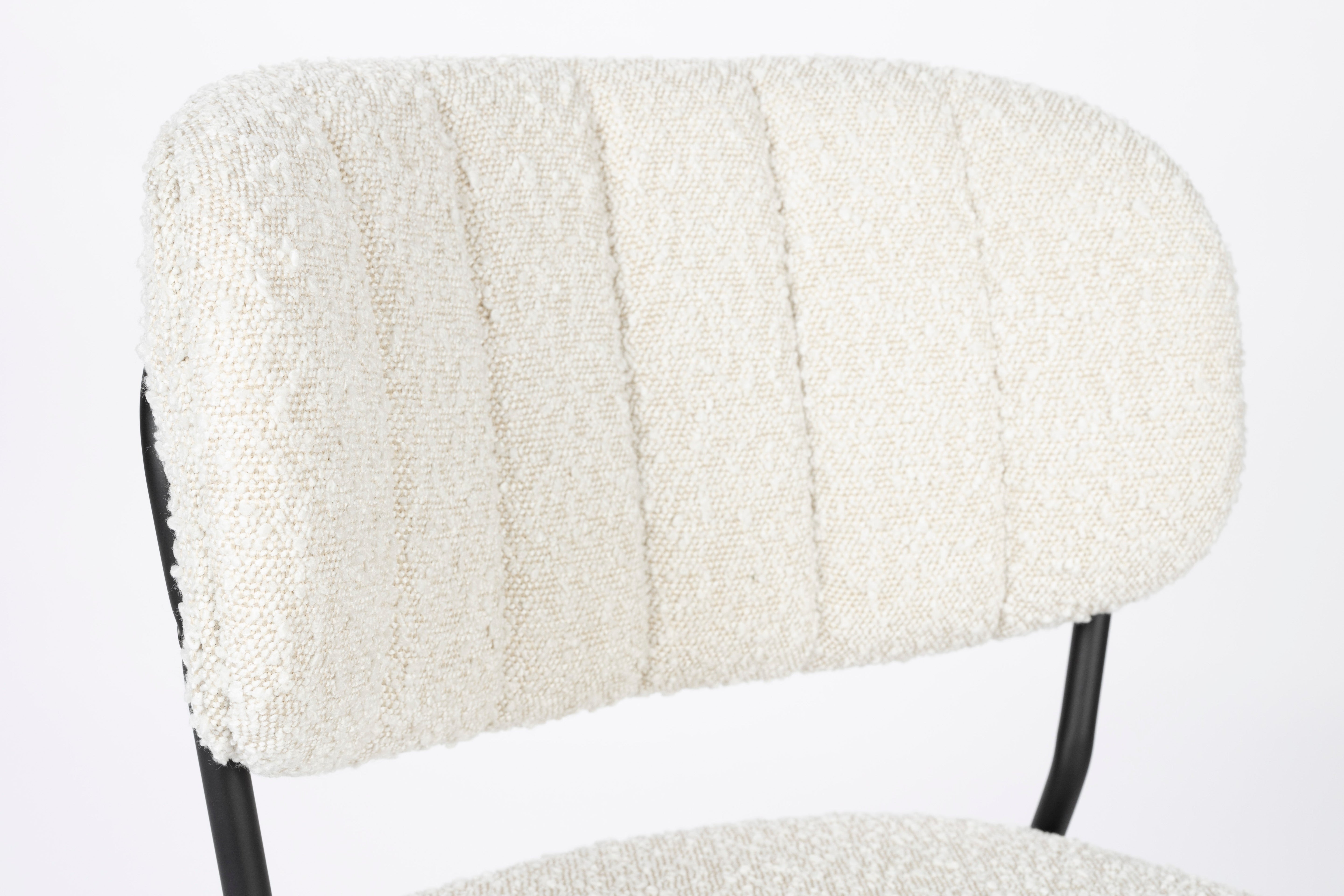 Jolien chair cream Boucle with a black base