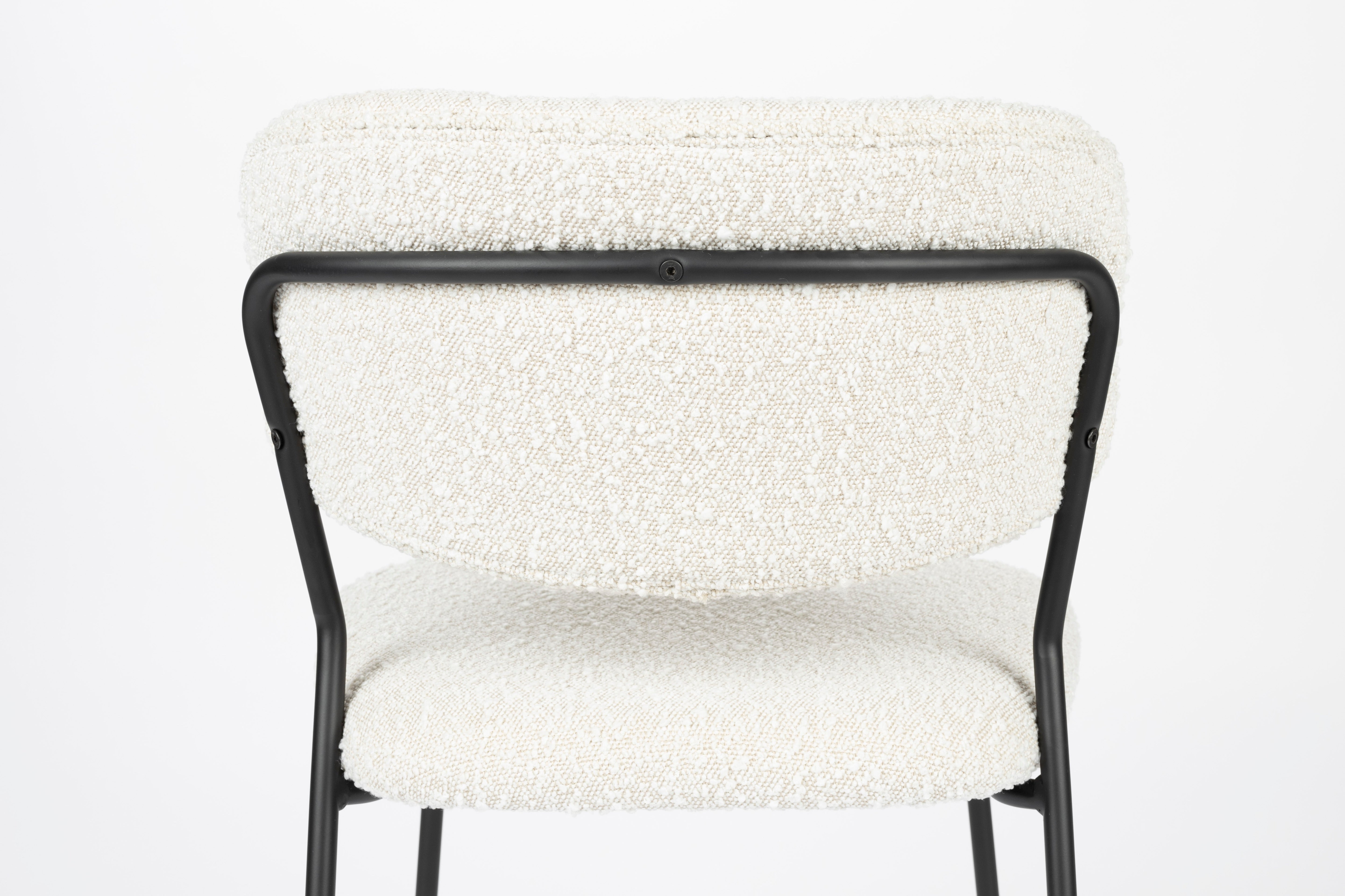 Jolien chair cream Boucle with a black base