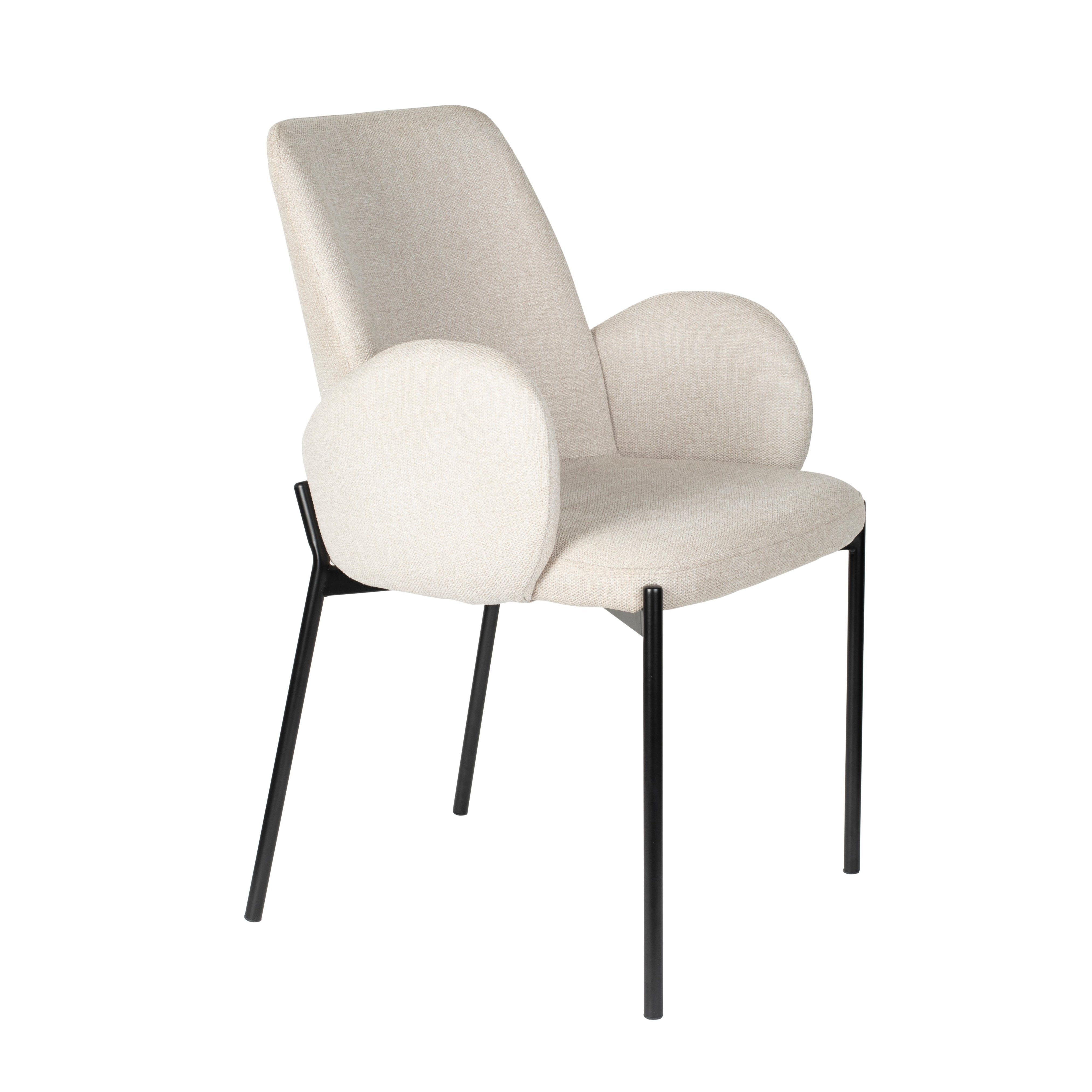 Chair with armrests, i.e. a creamy