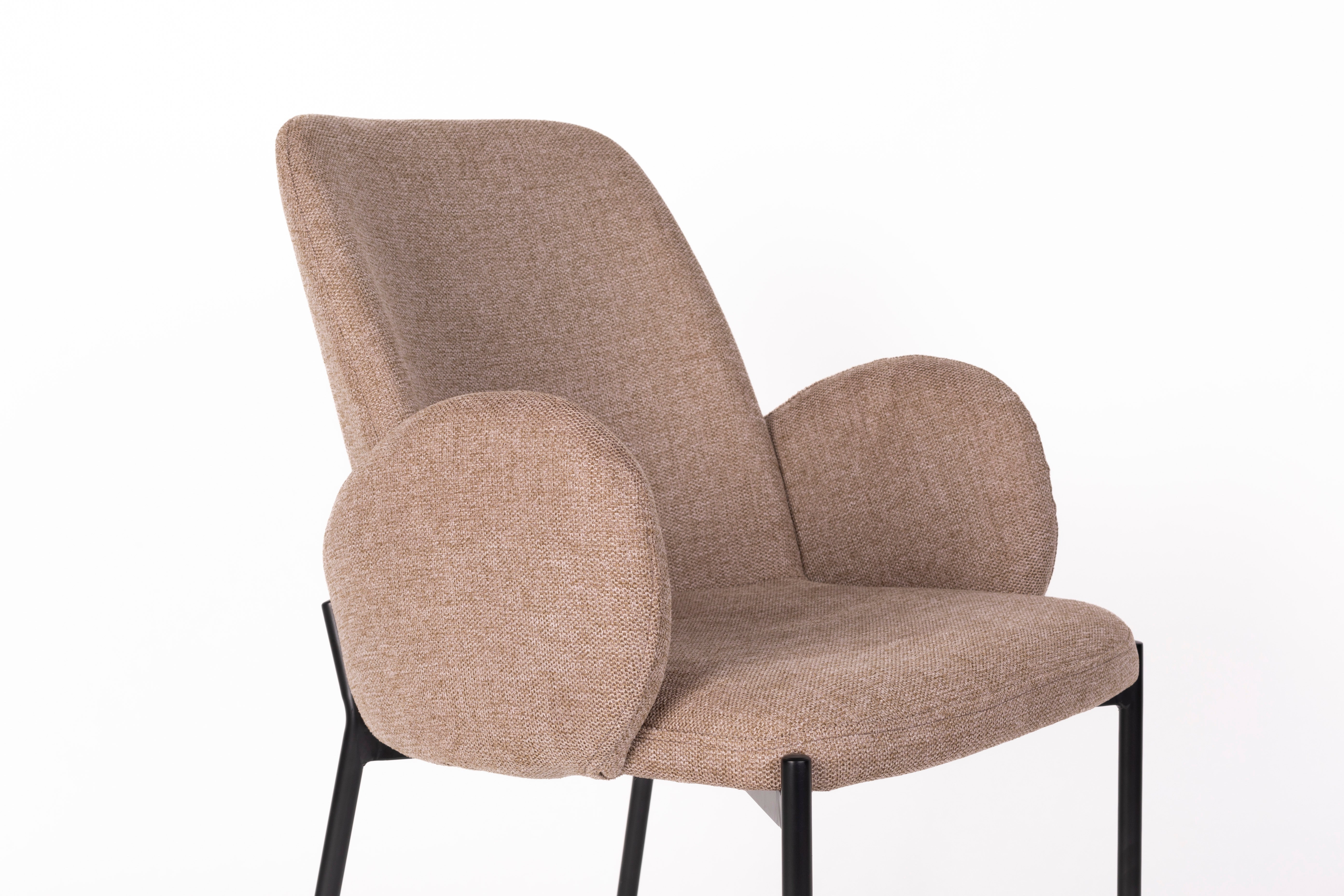 Chair with armrests, i.e. brown