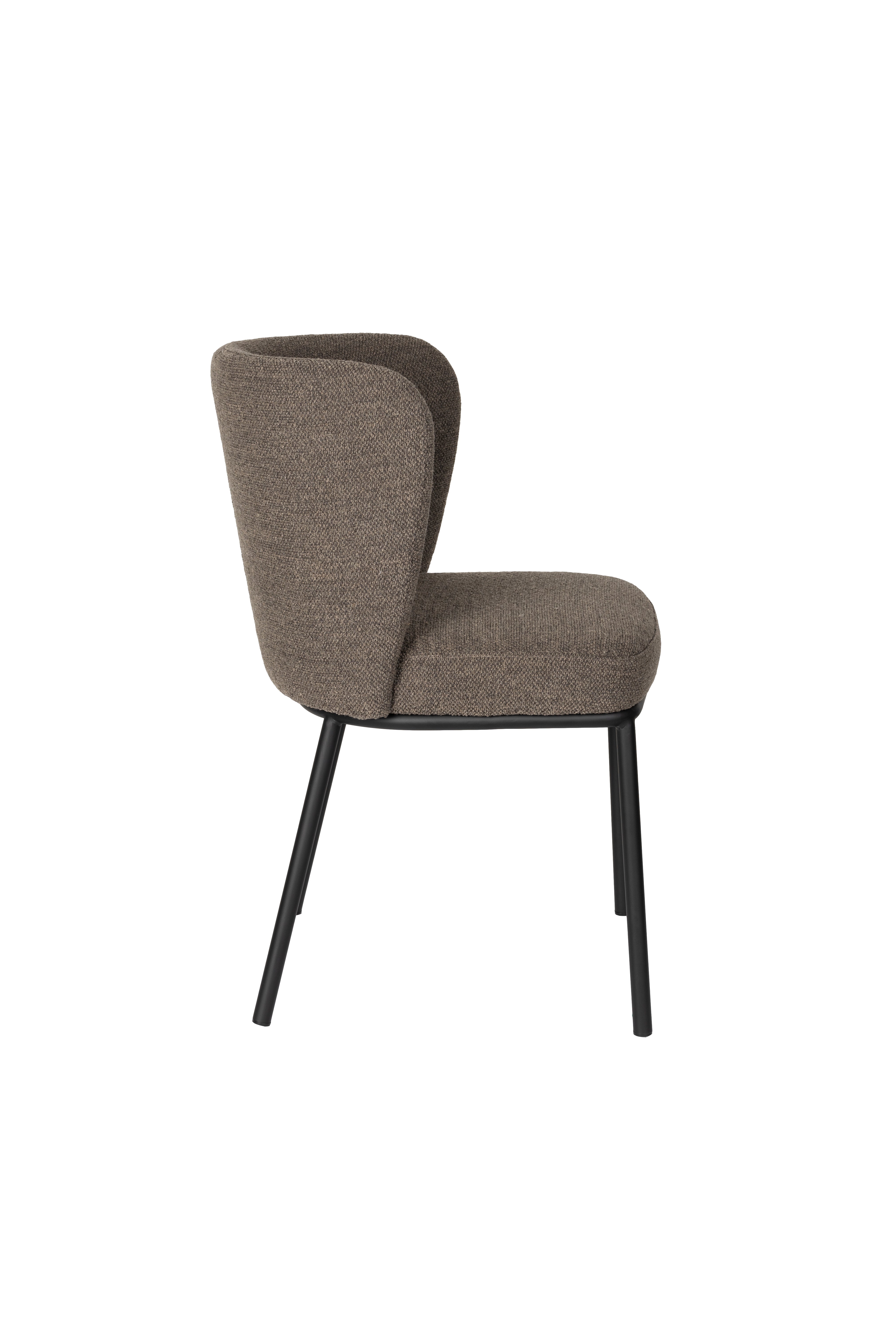 Brown guus chair with a black base