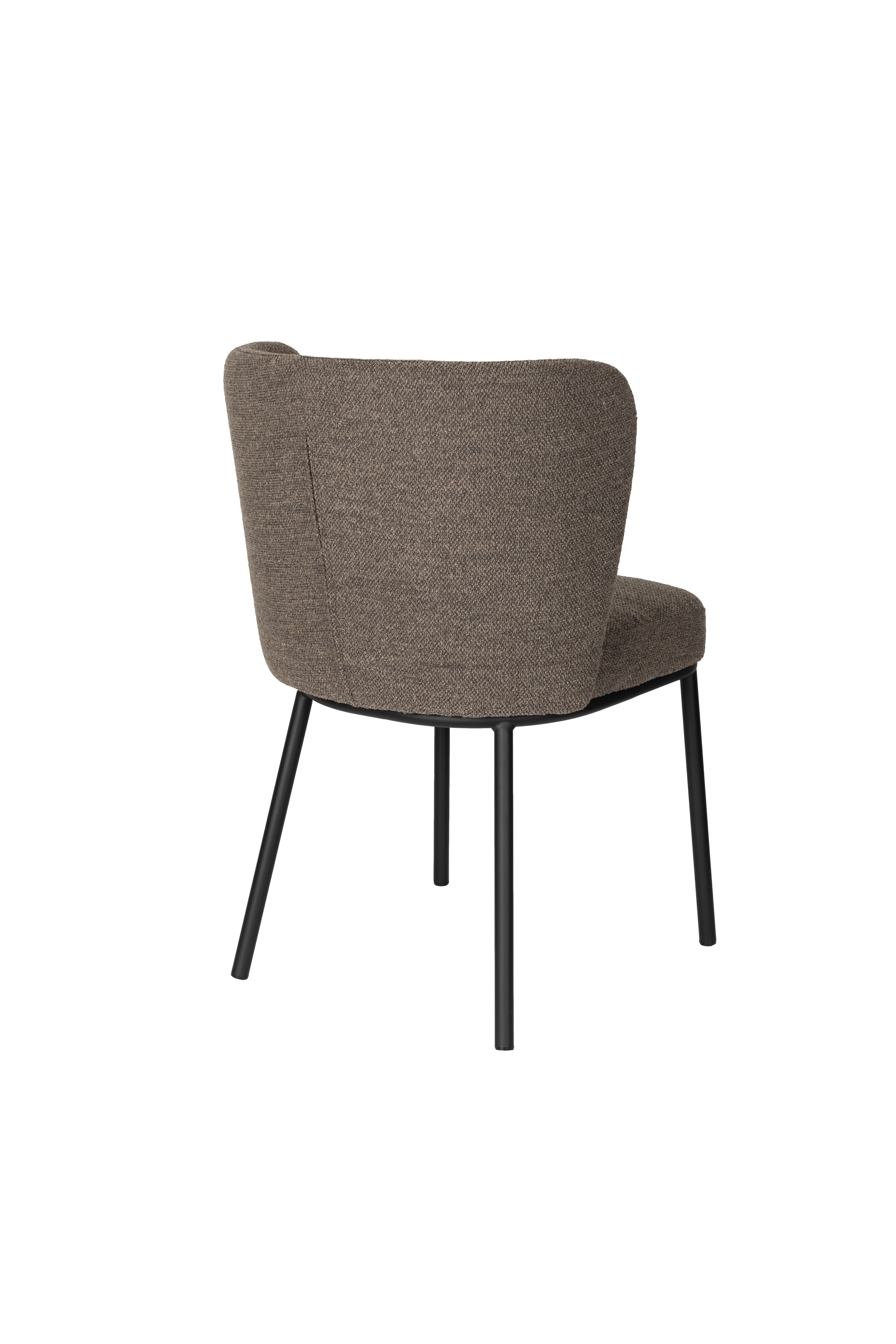 Brown guus chair with a black base