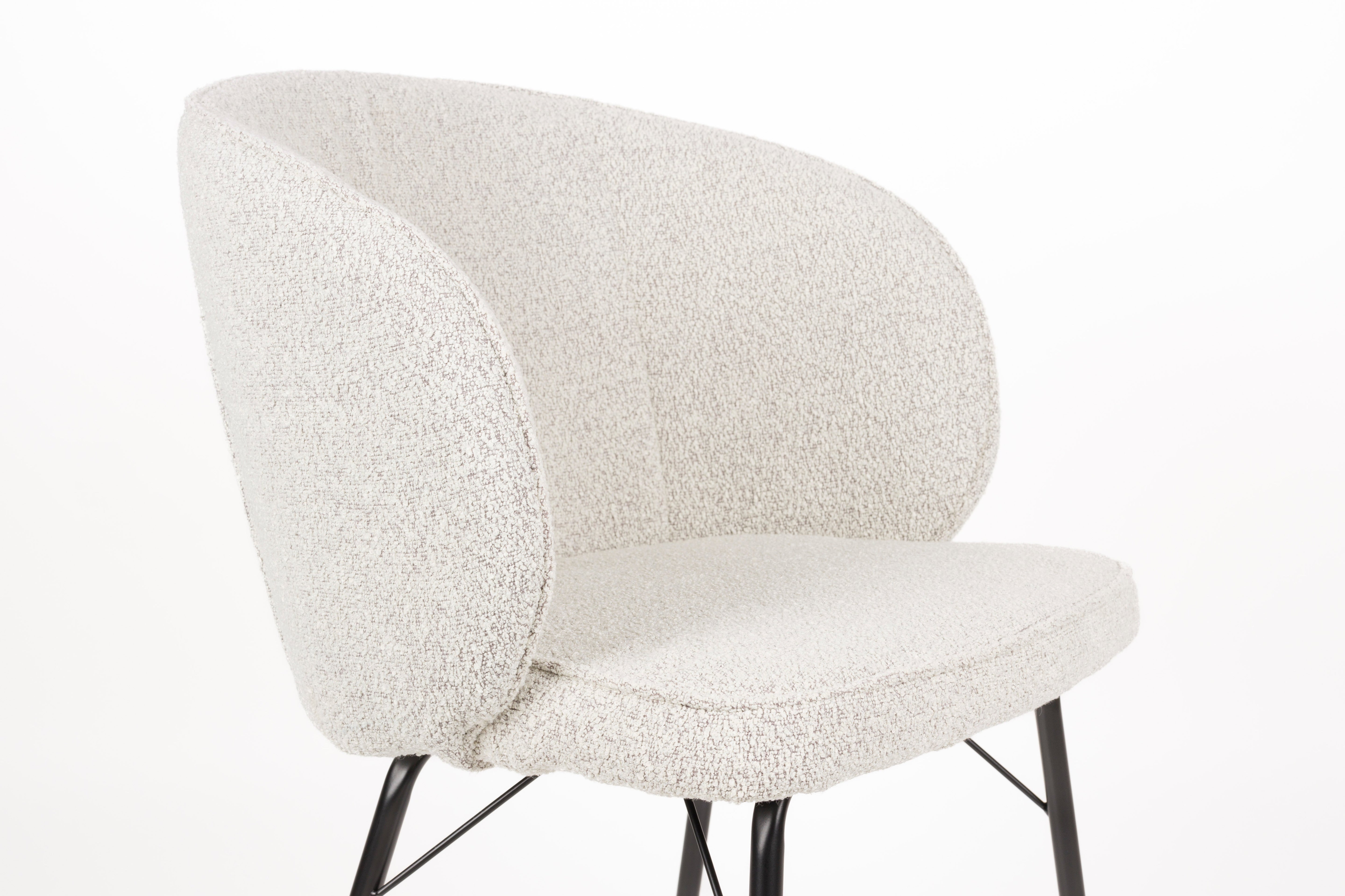 Joa beige chair with a black base