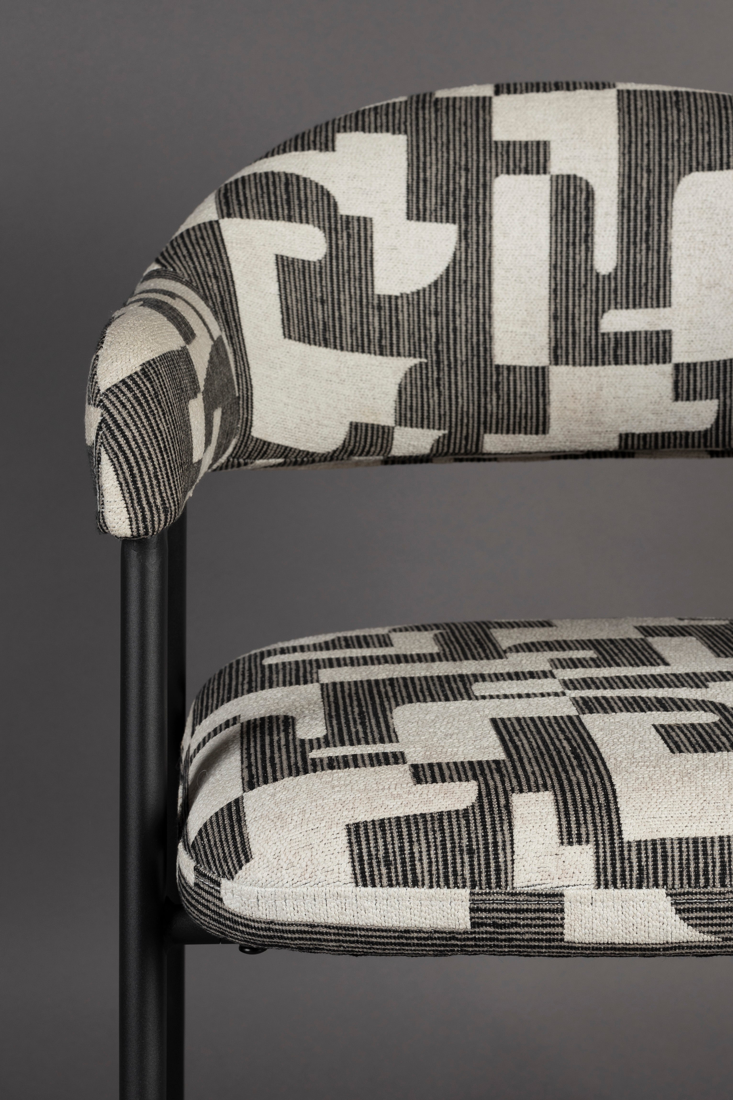 MIYO Chair white with black pattern