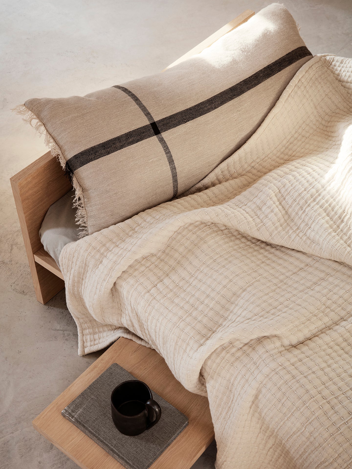 CALM LONG decorative pillow in cream