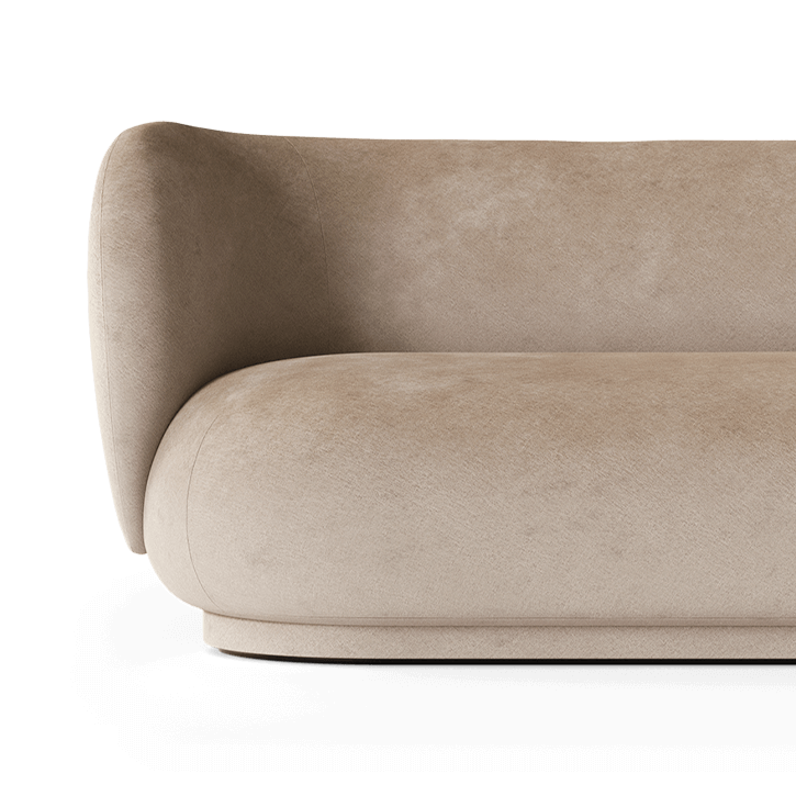 Rico Divan Faded Velvet Sandy sofa