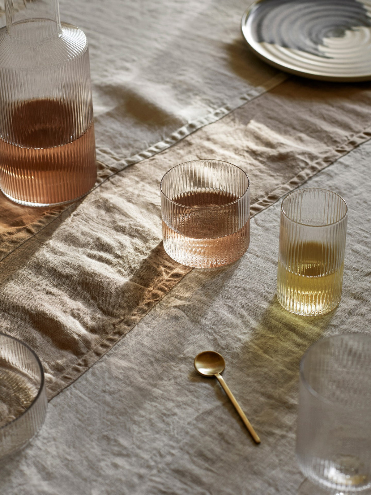 RIPPLE LOW glass set hand-blown glass