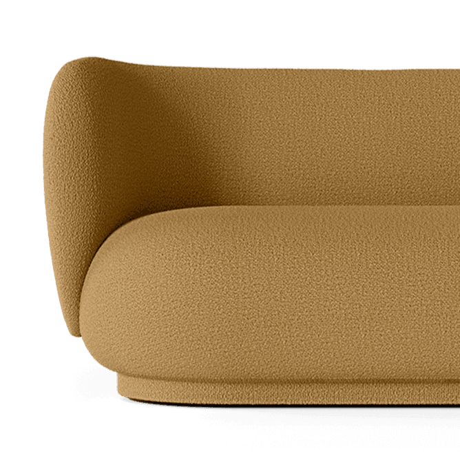 Left sofa rico divan wool boucle caramel