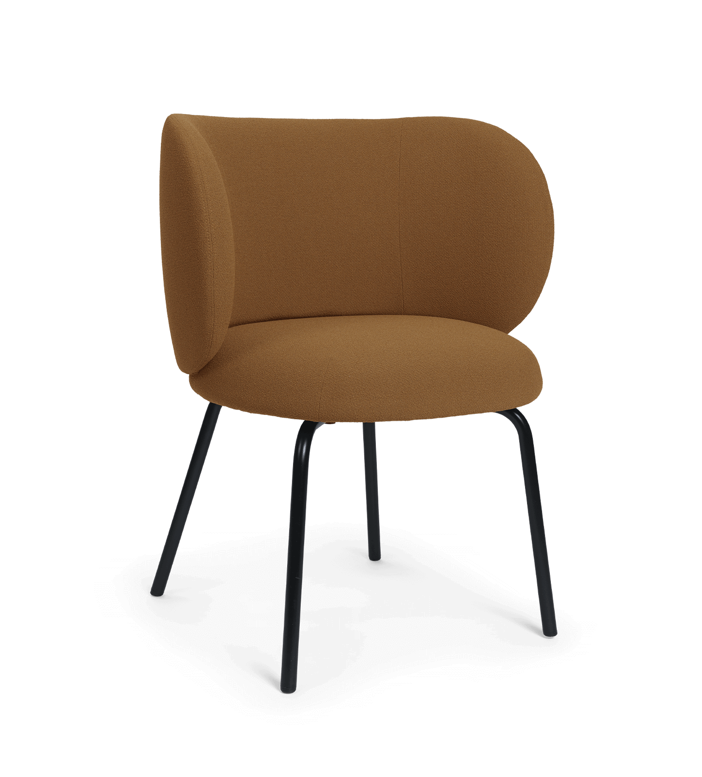 Chair with armrests Rico grain caramel with a black base