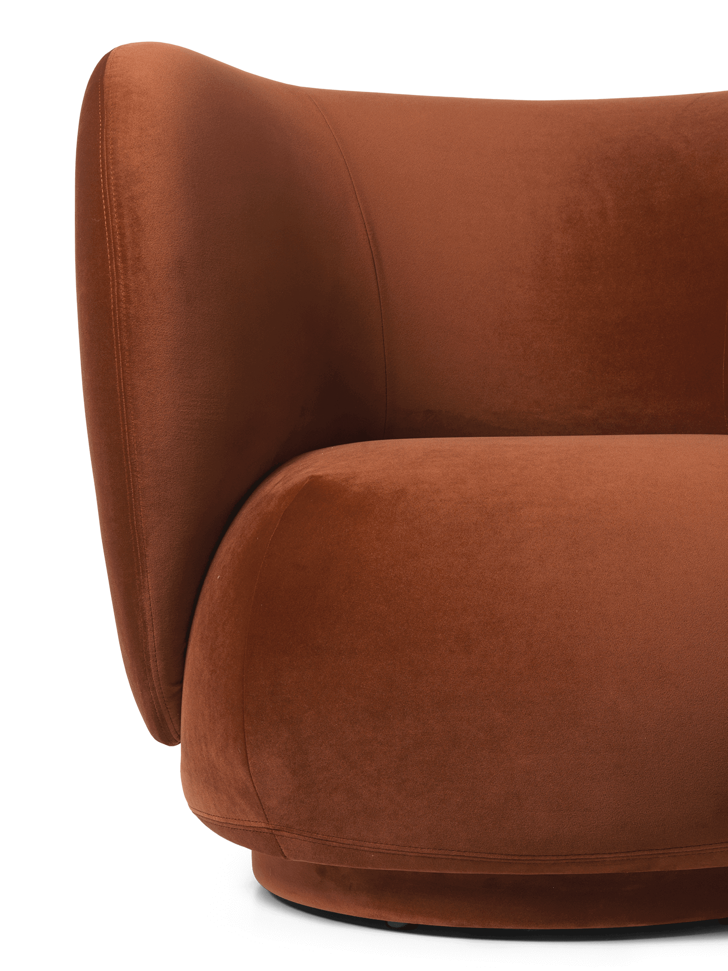 Rico Lounge Rich Velvet rusty swivel armchair