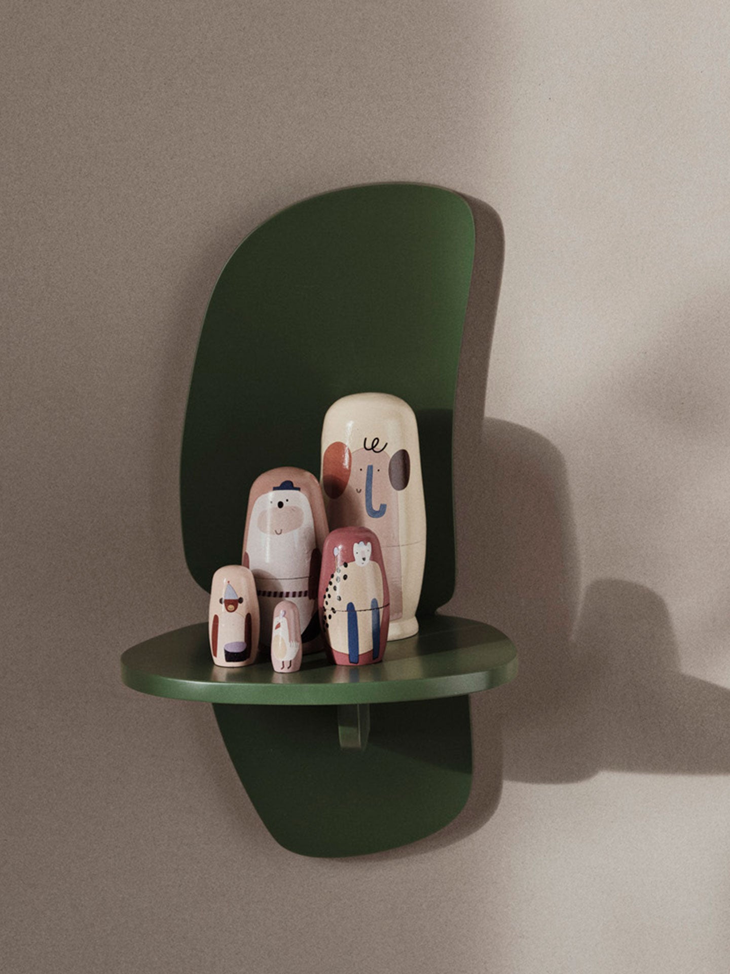 Hanging shelf PILU dark green