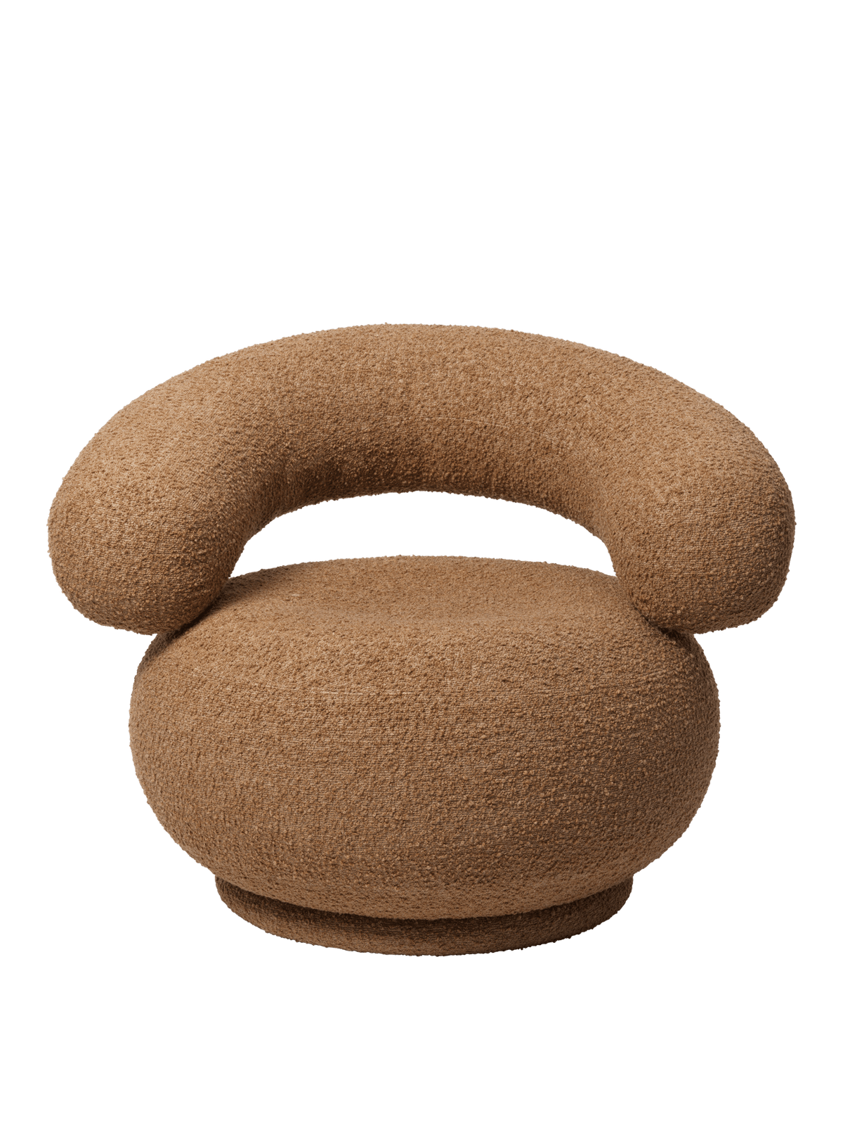Fotel obrotowy ORBO jasnobrązowy boucle z wełną – ferm LIVING