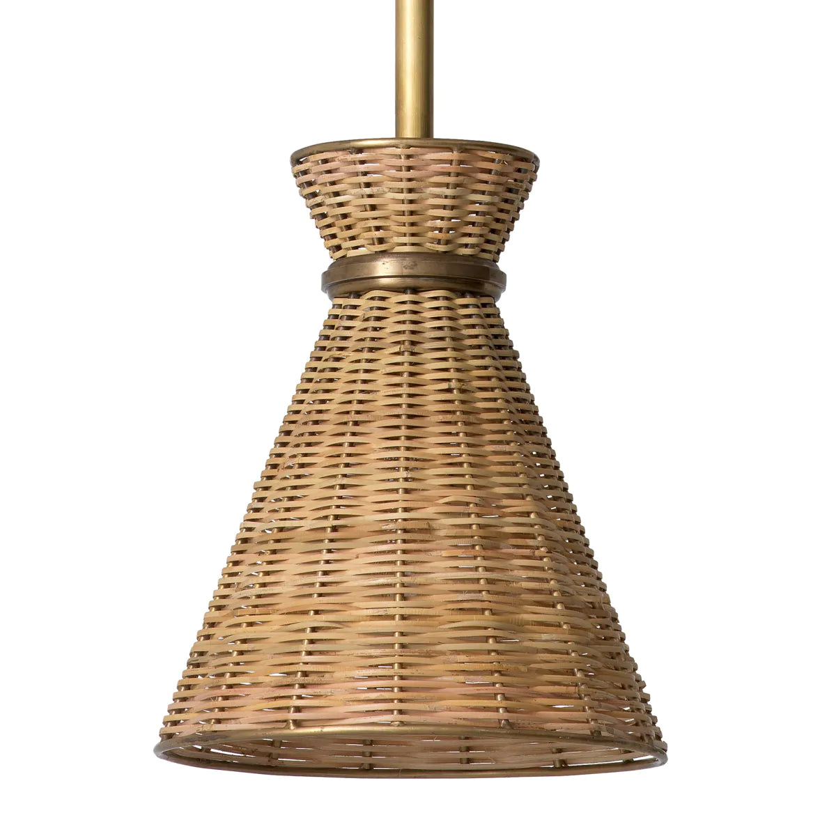 Hanging lamp Konic ancient gold with wicker