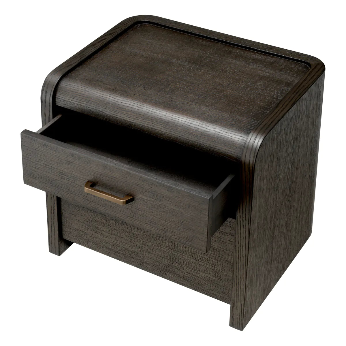 Night cabinet Joana graphite oak veneer