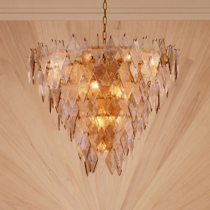 Rhombus chandelier transparent glass