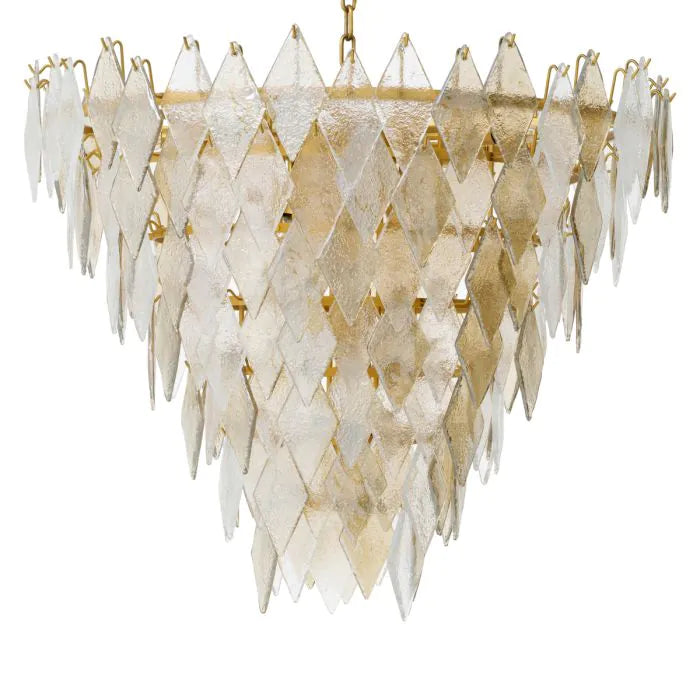 Rhombus chandelier transparent glass