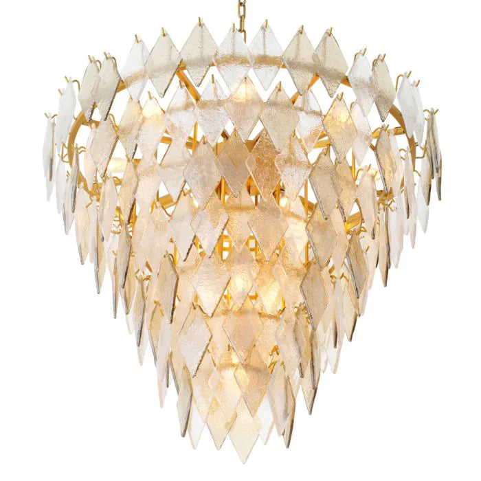 Rhombus chandelier transparent glass