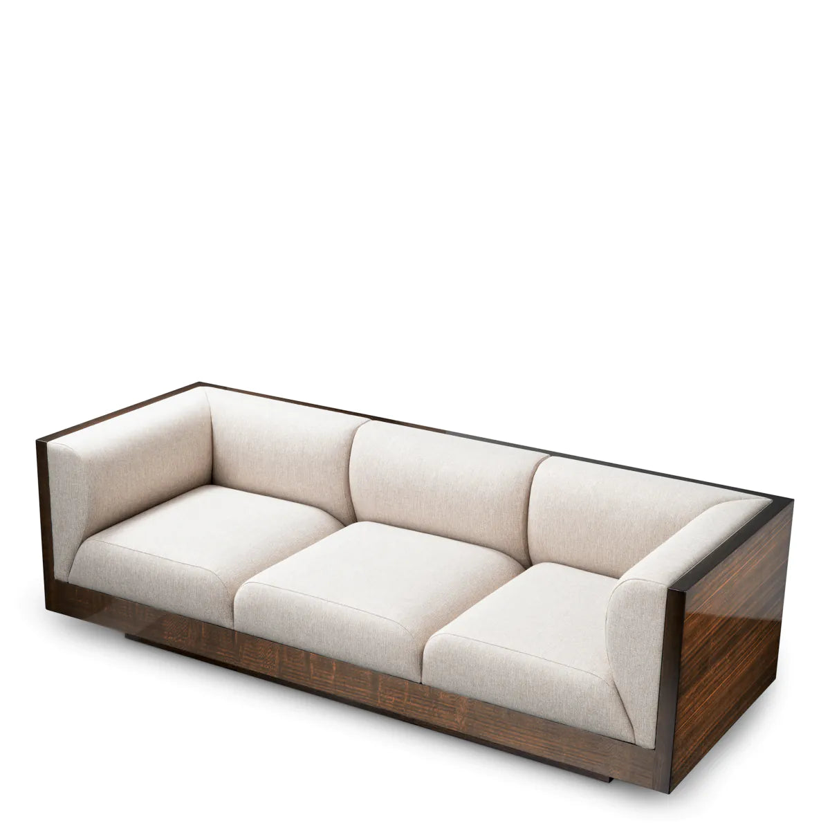 SEBASTIAN cream sofa with eucalyptus veneer