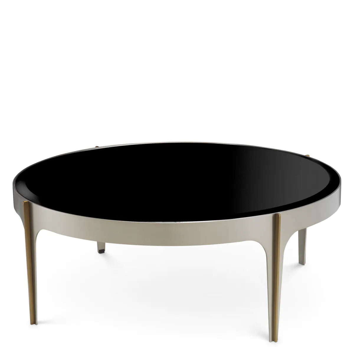 Artemisa coffee table, black glass with a steel base