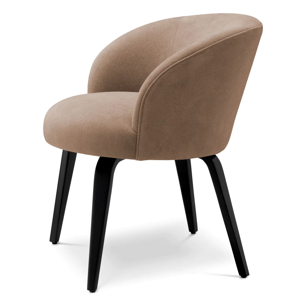 Vichy caramel chair with a black base