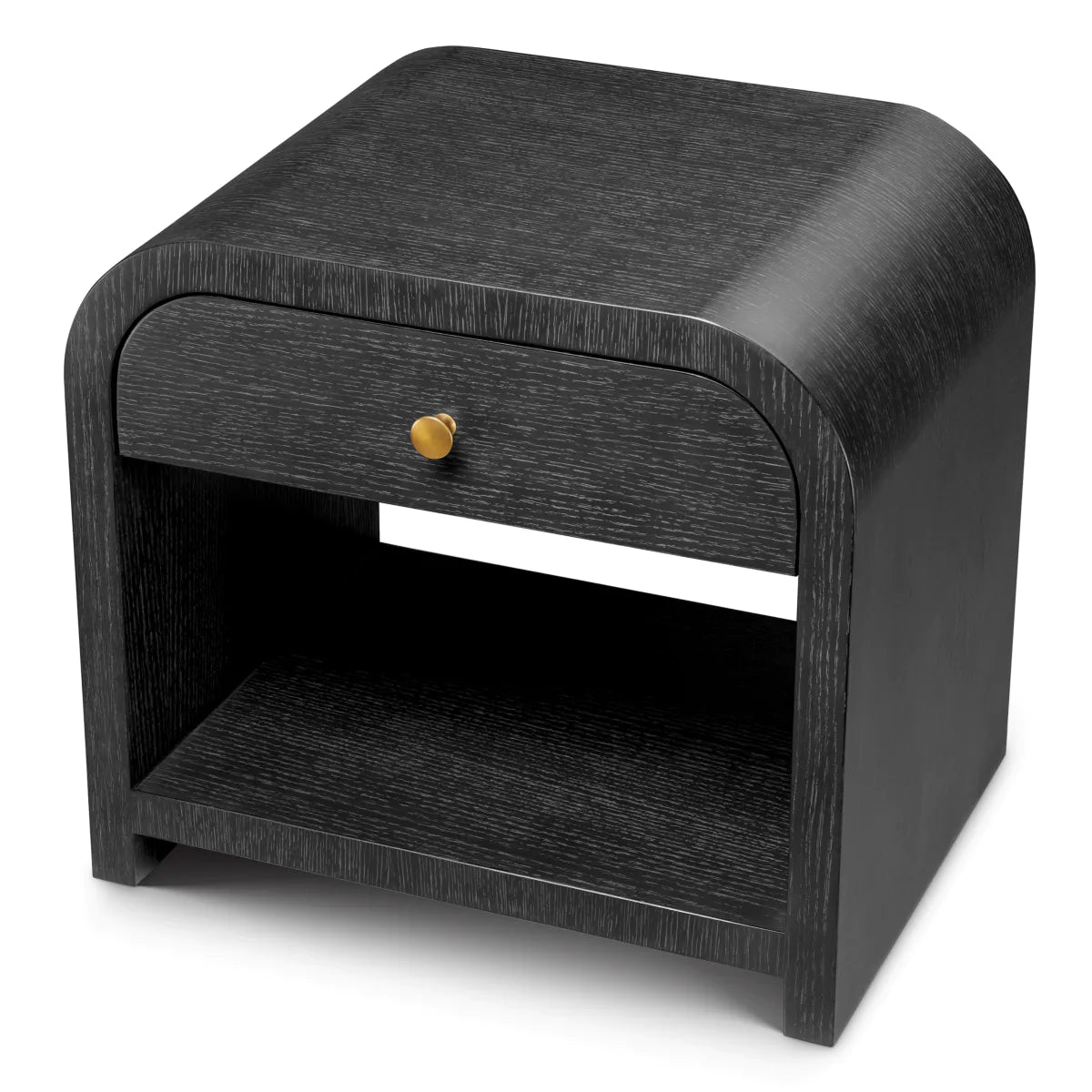 Rhodes bedside table graphite oak veneer