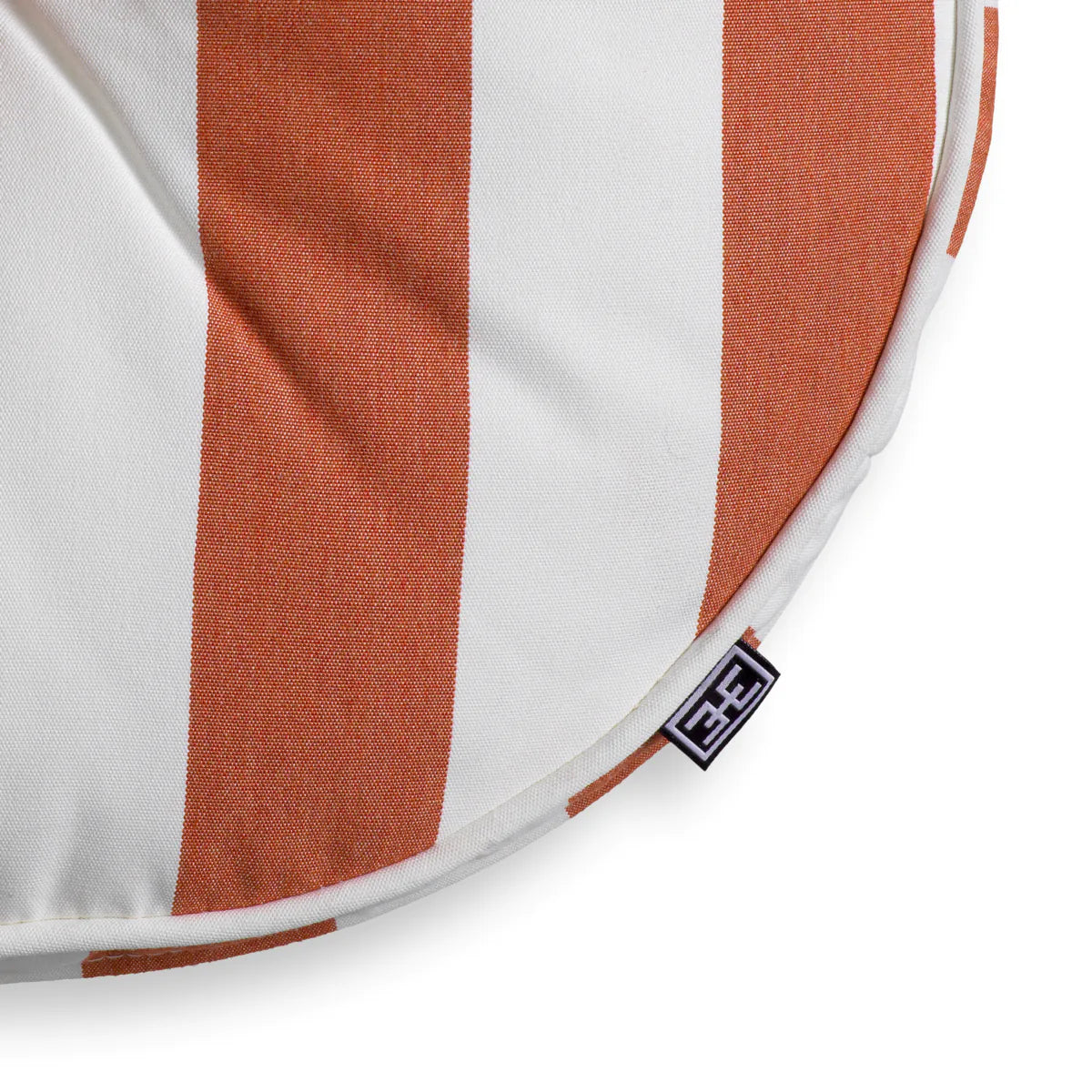 Round garden cushion FLORENT orange with white