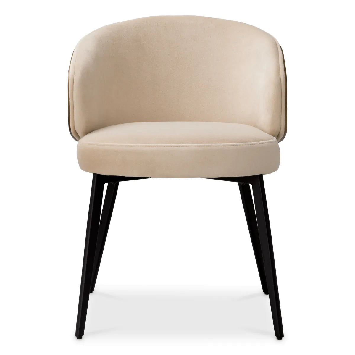 Camerota beige chair with a black base