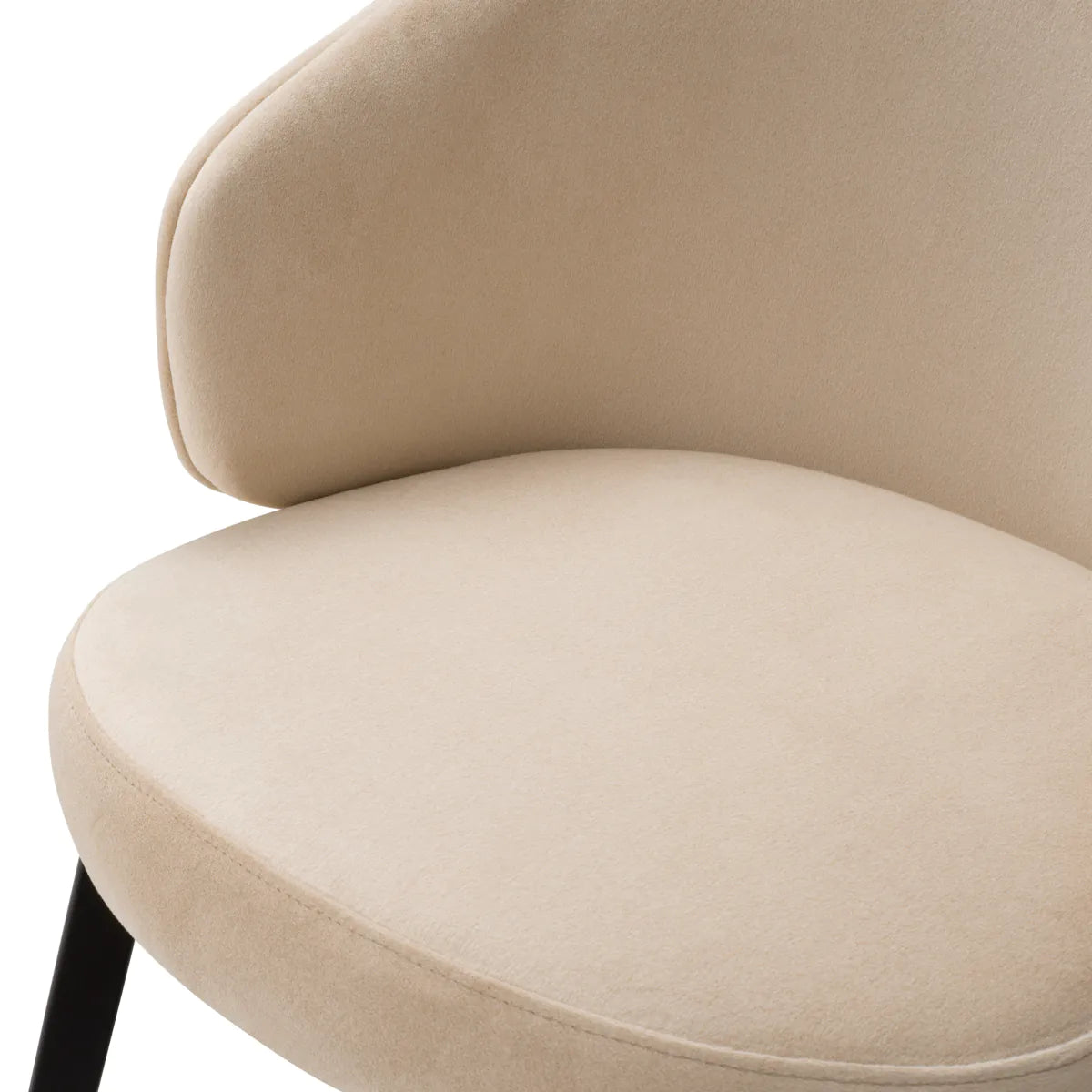 Camerota beige chair with a black base