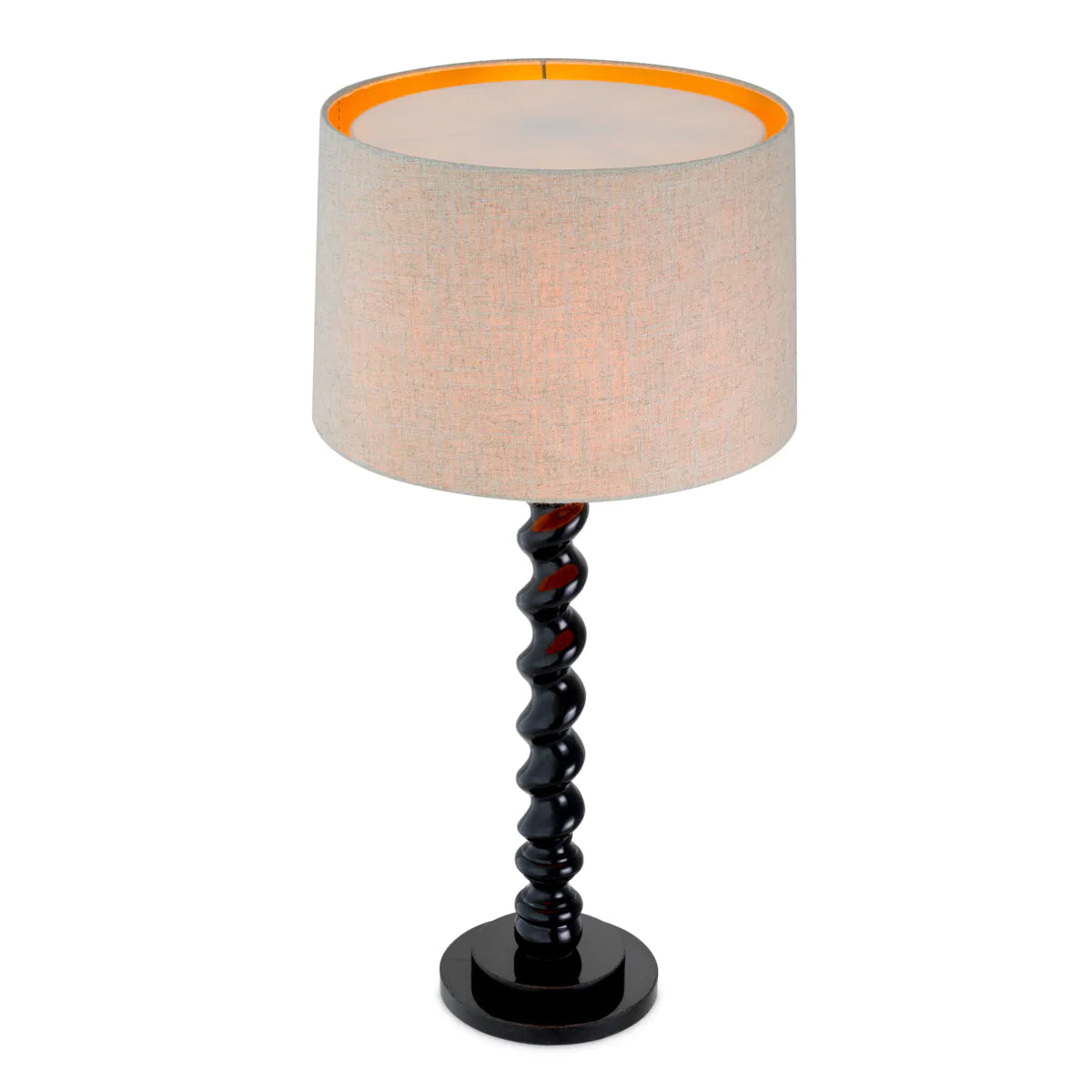 Tischlampe MASSIMO gebrochenes Weiß mit schwarzem Sockel