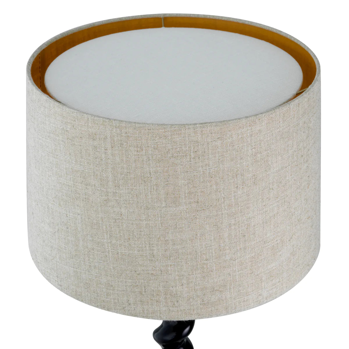 Tischlampe MASSIMO gebrochenes Weiß mit schwarzem Sockel