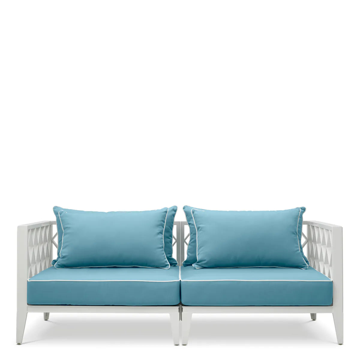 Sofa 2-sitzige Außen OCEAN CLUB weiß mit blau