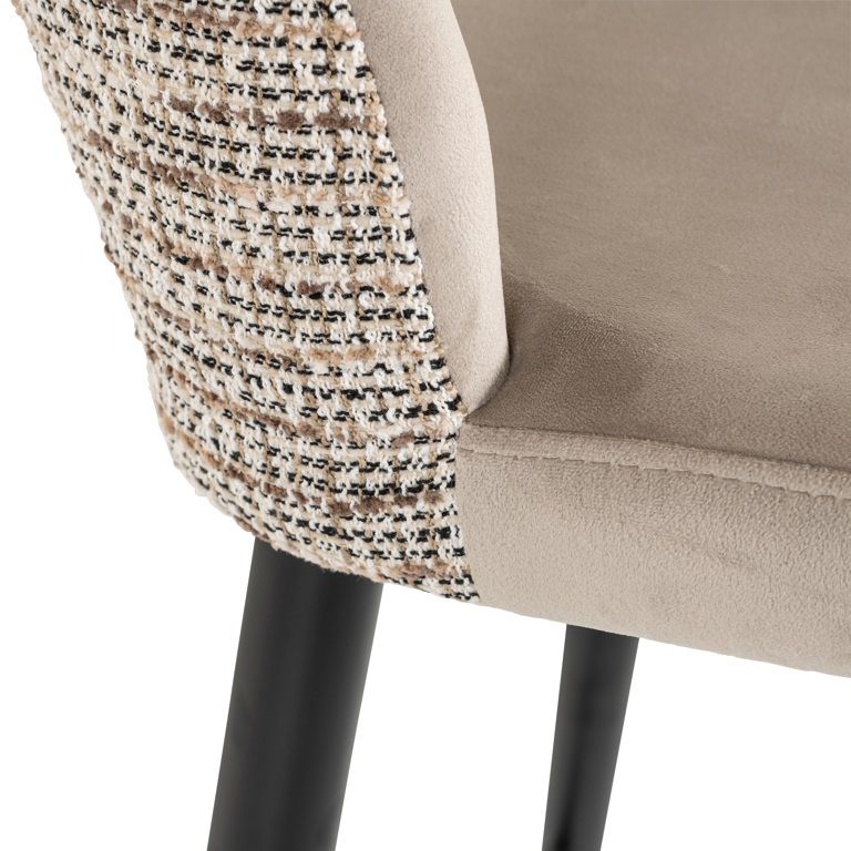 Barhocker TABITHA beige mit schwarzem Fuß
