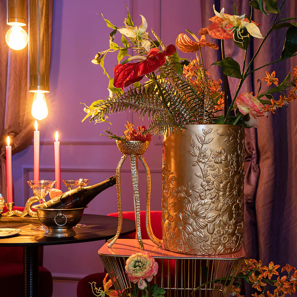 Vase SONGS OF THE NIGHT TIGER gold