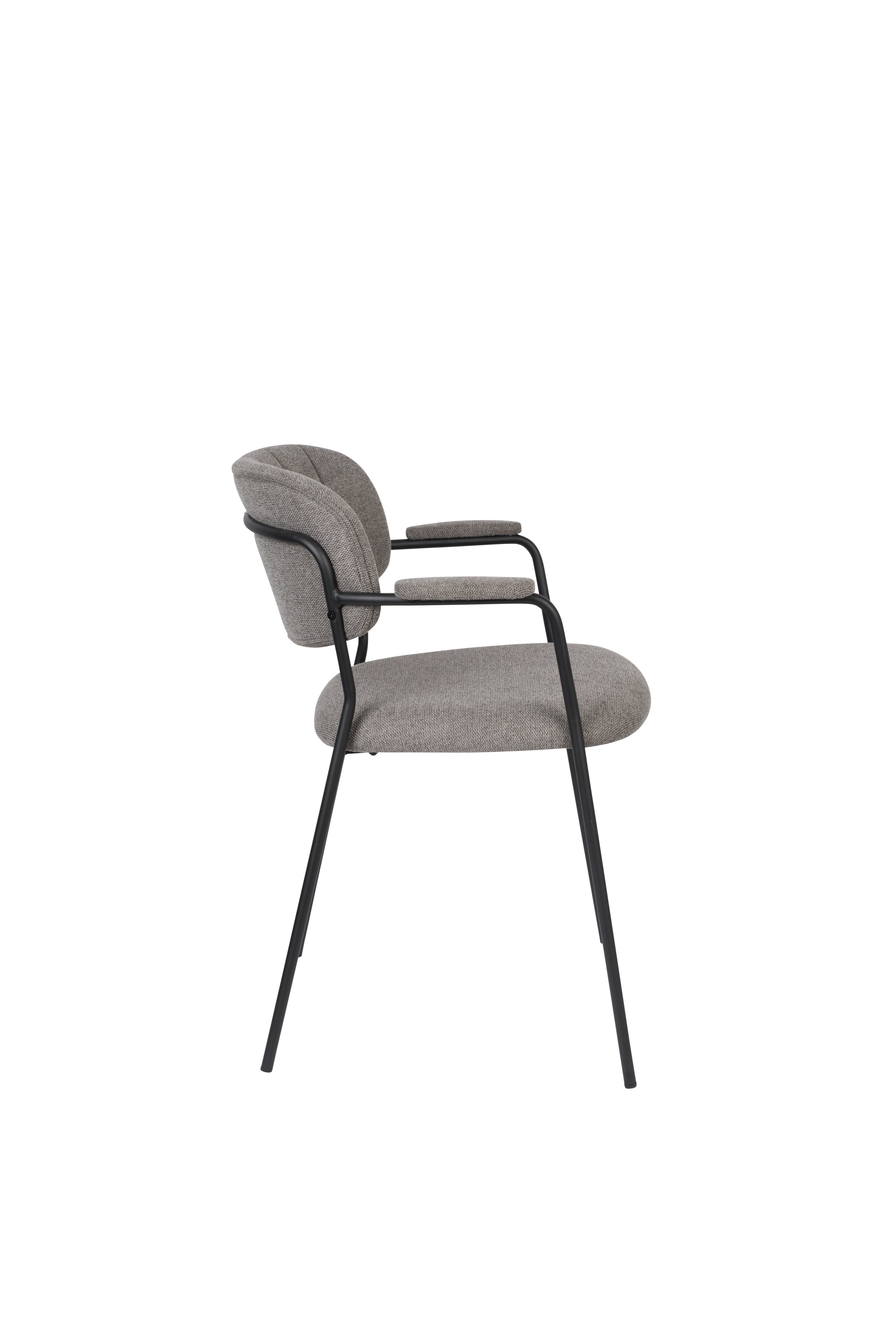 Chair with armrests Jolien Gray with a black base