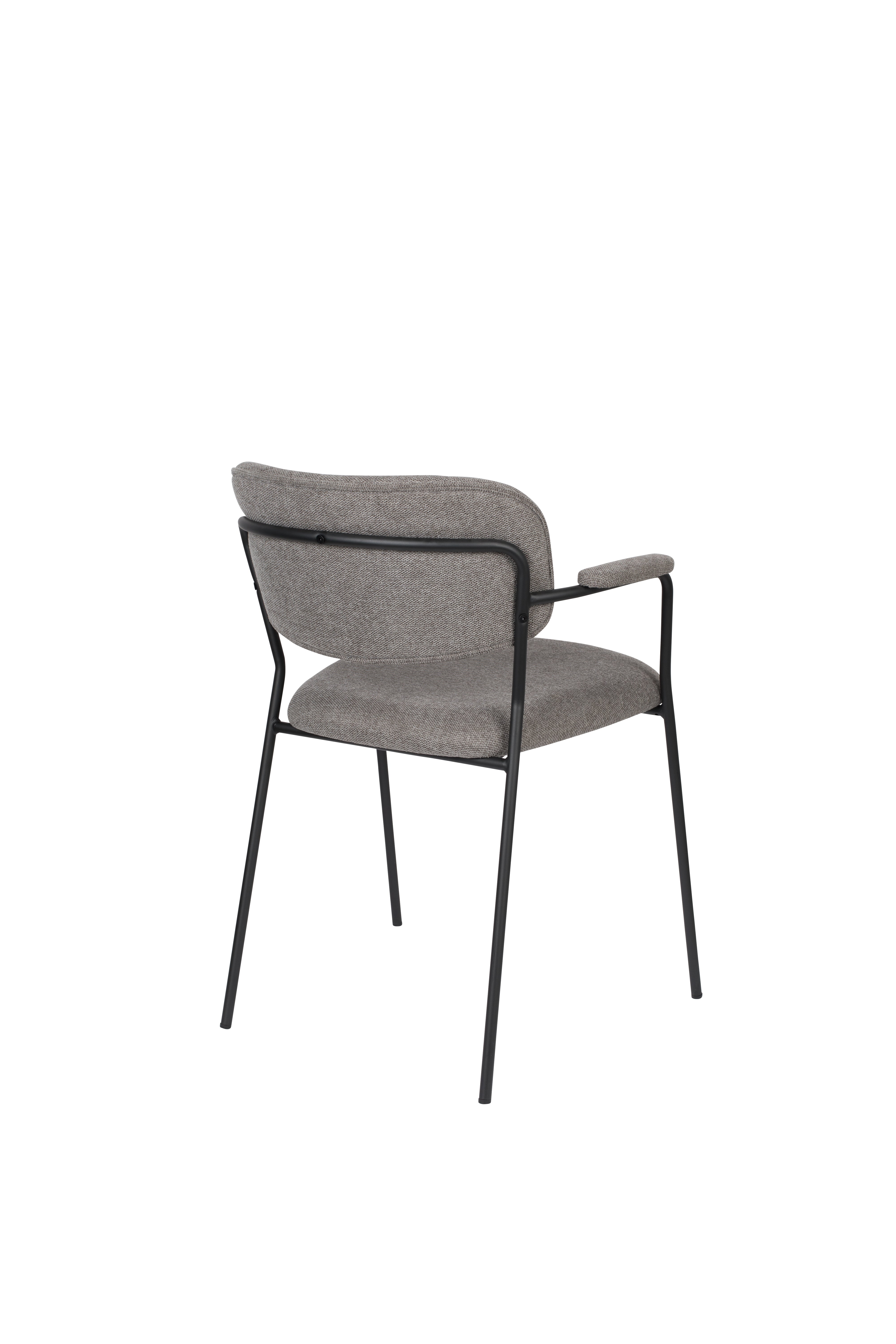 Chair with armrests Jolien Gray with a black base