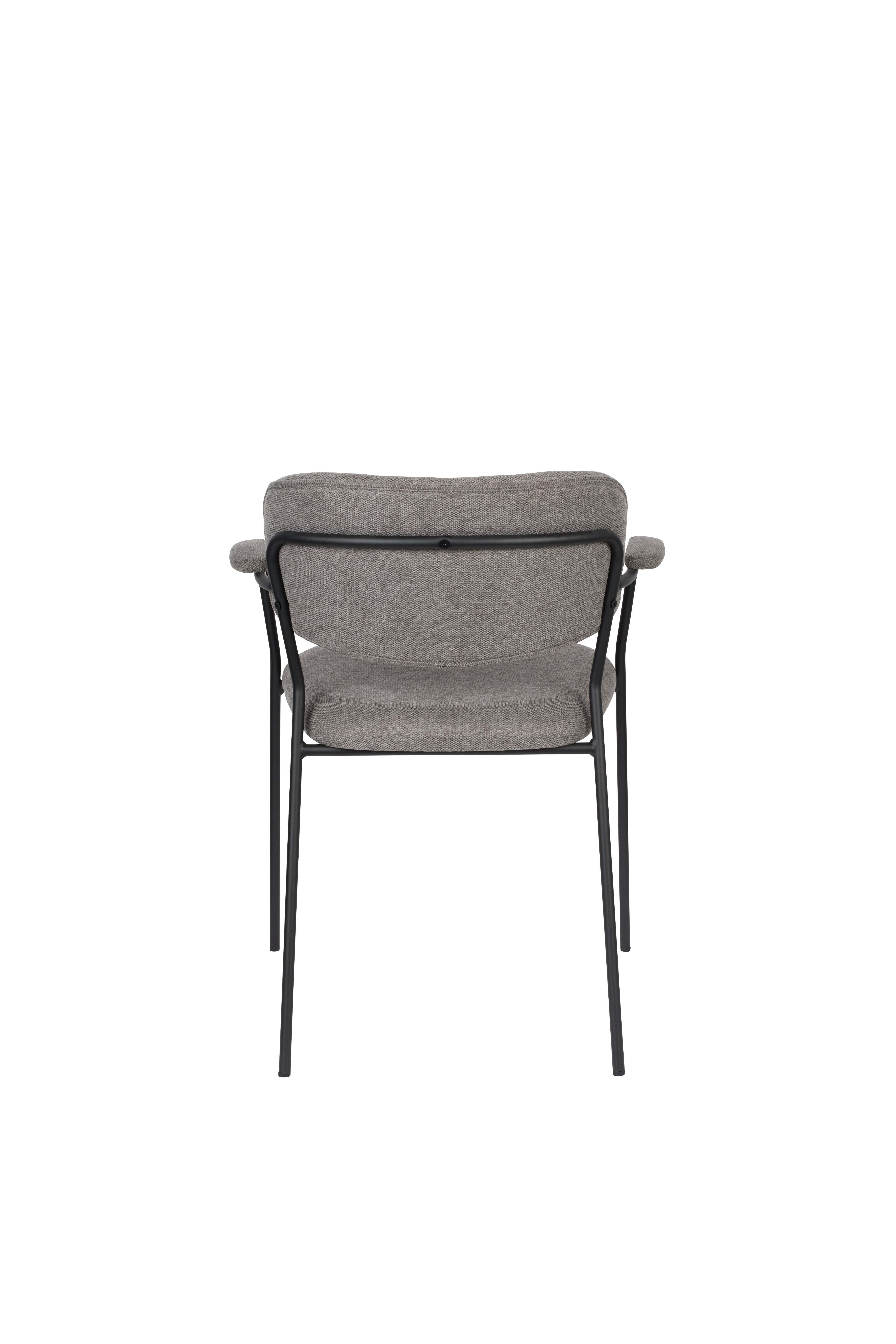 Chair with armrests Jolien Gray with a black base