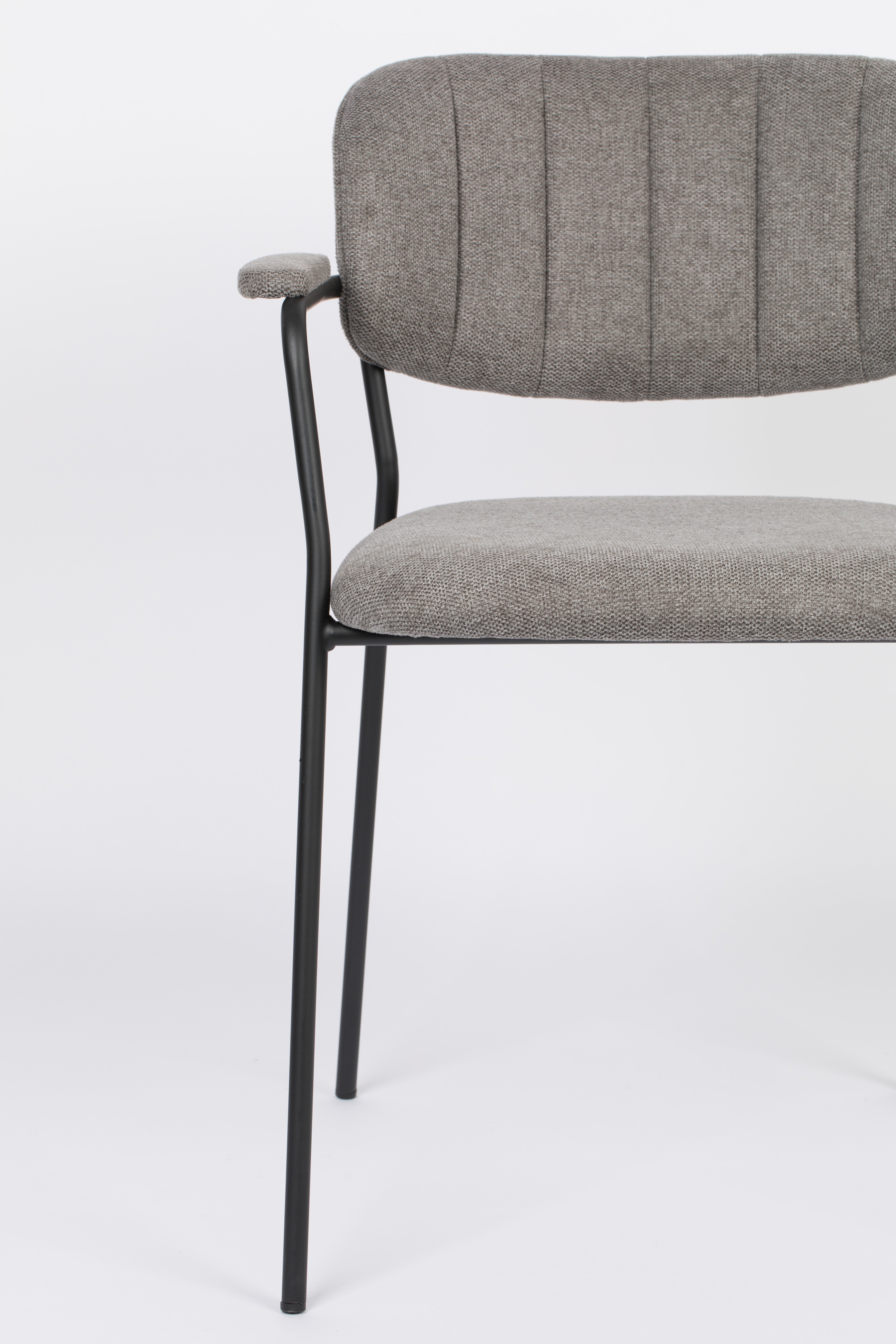 Chair with armrests Jolien Gray with a black base