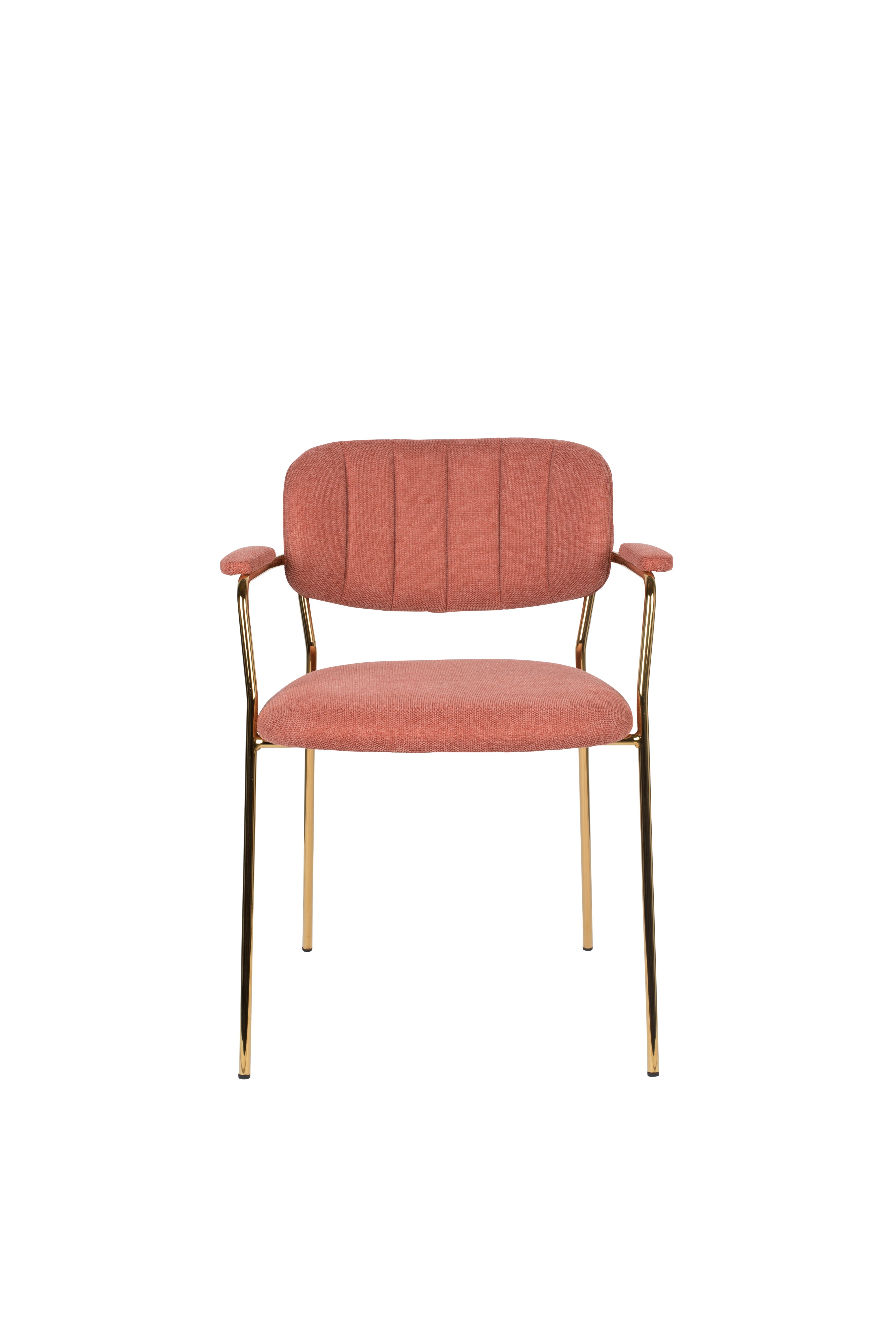 Chair with armrests Jolien Pink with a golden base