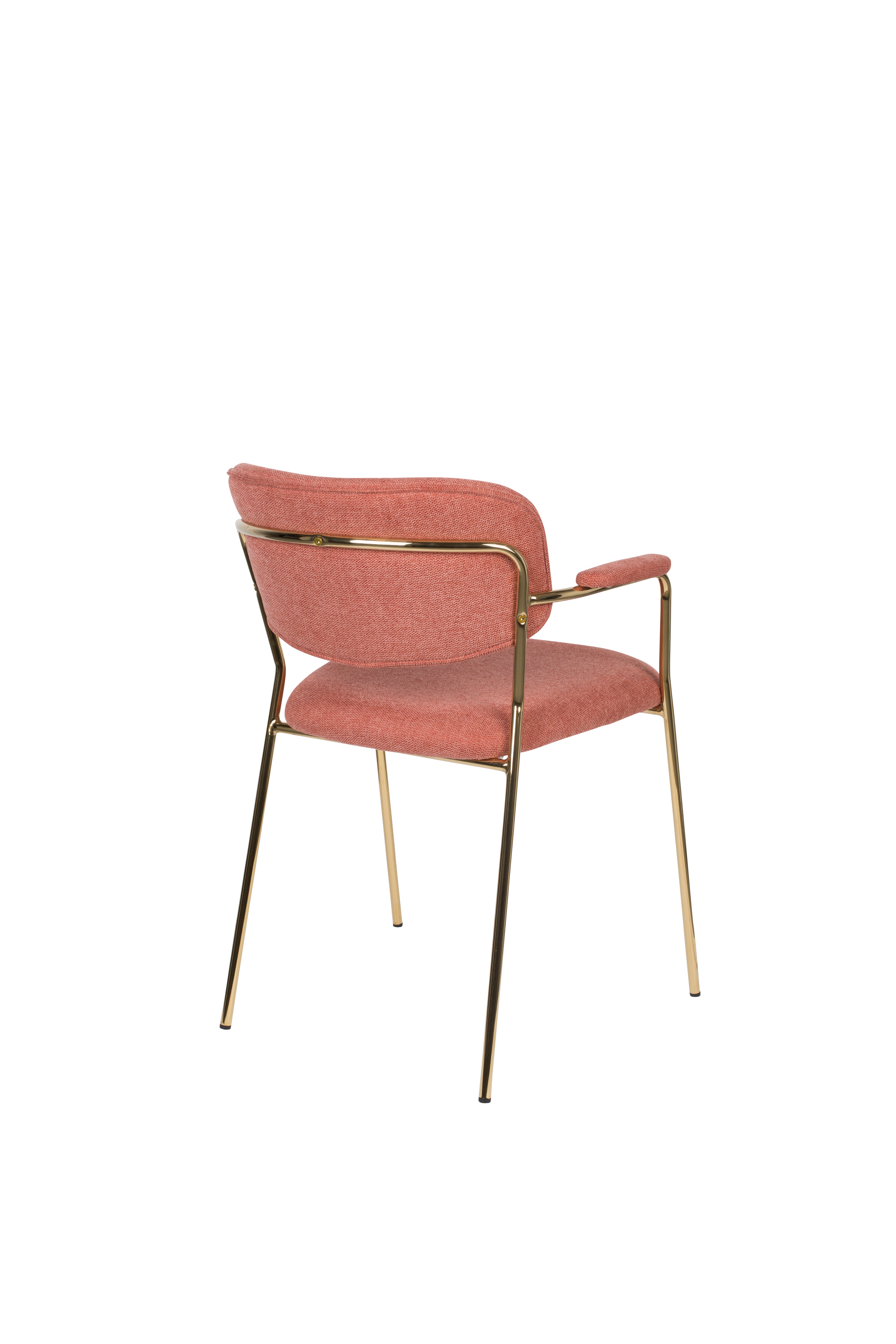 Chair with armrests Jolien Pink with a golden base