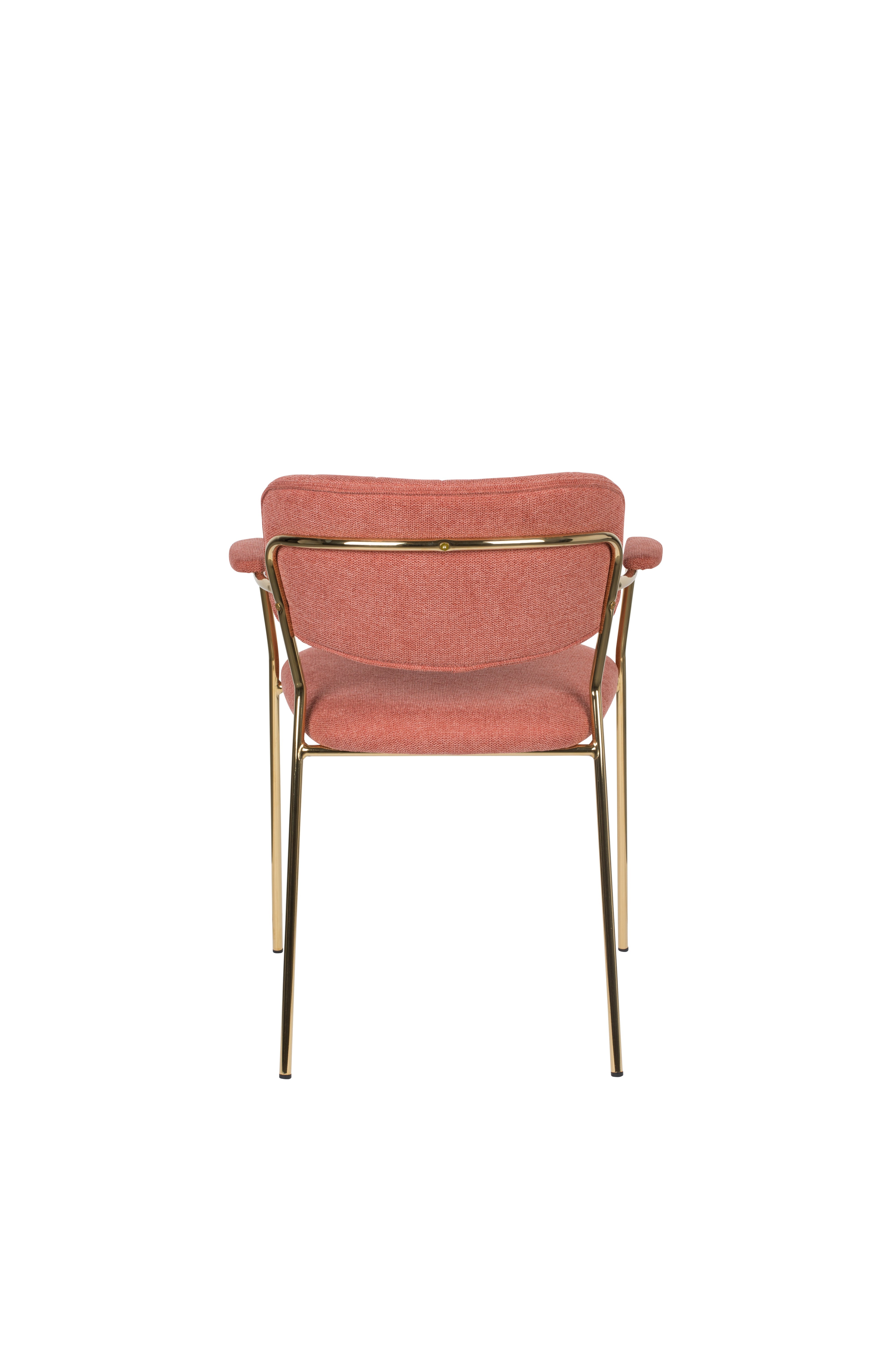 Chair with armrests Jolien Pink with a golden base