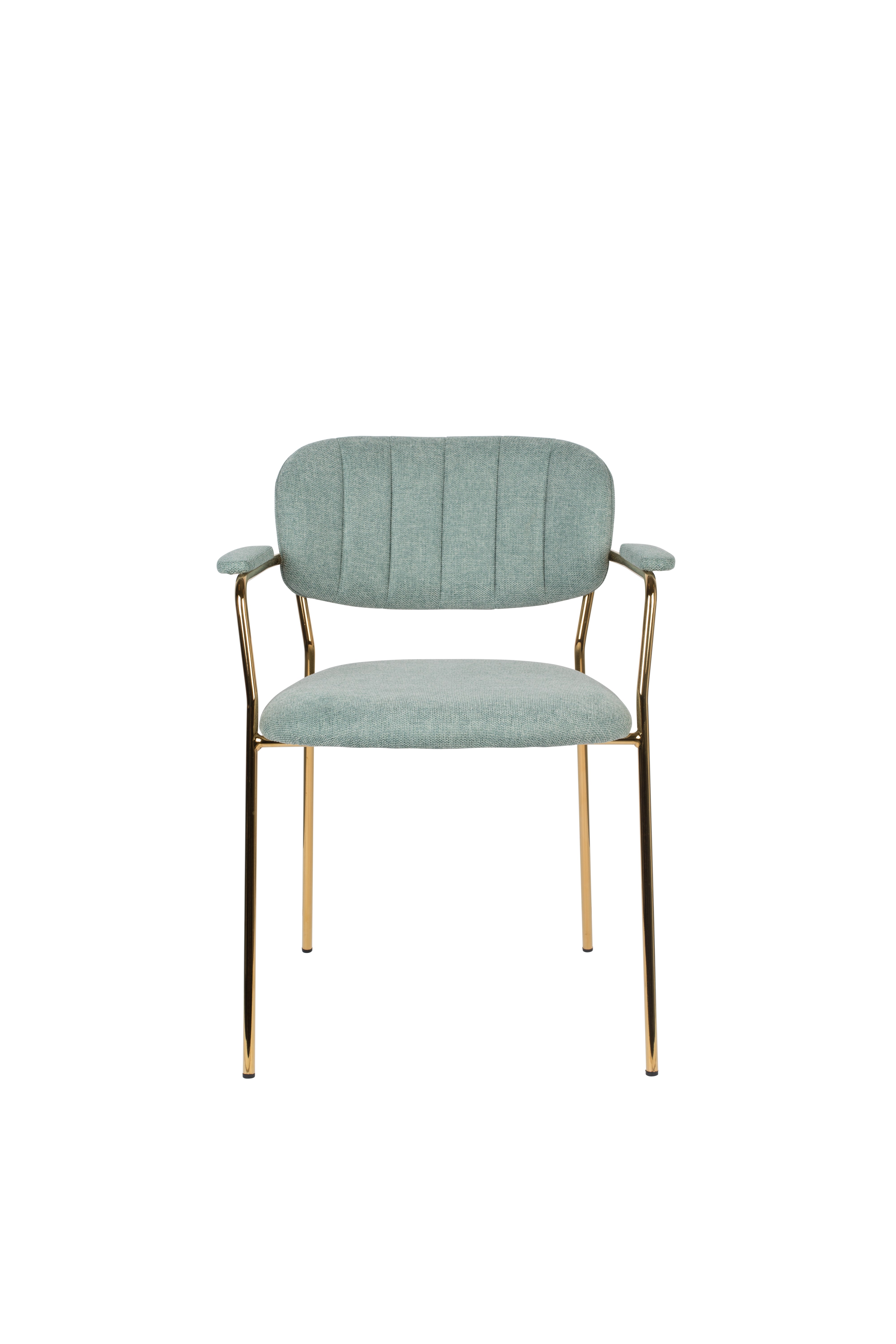 Chair with armrests Jolien light green with a golden base