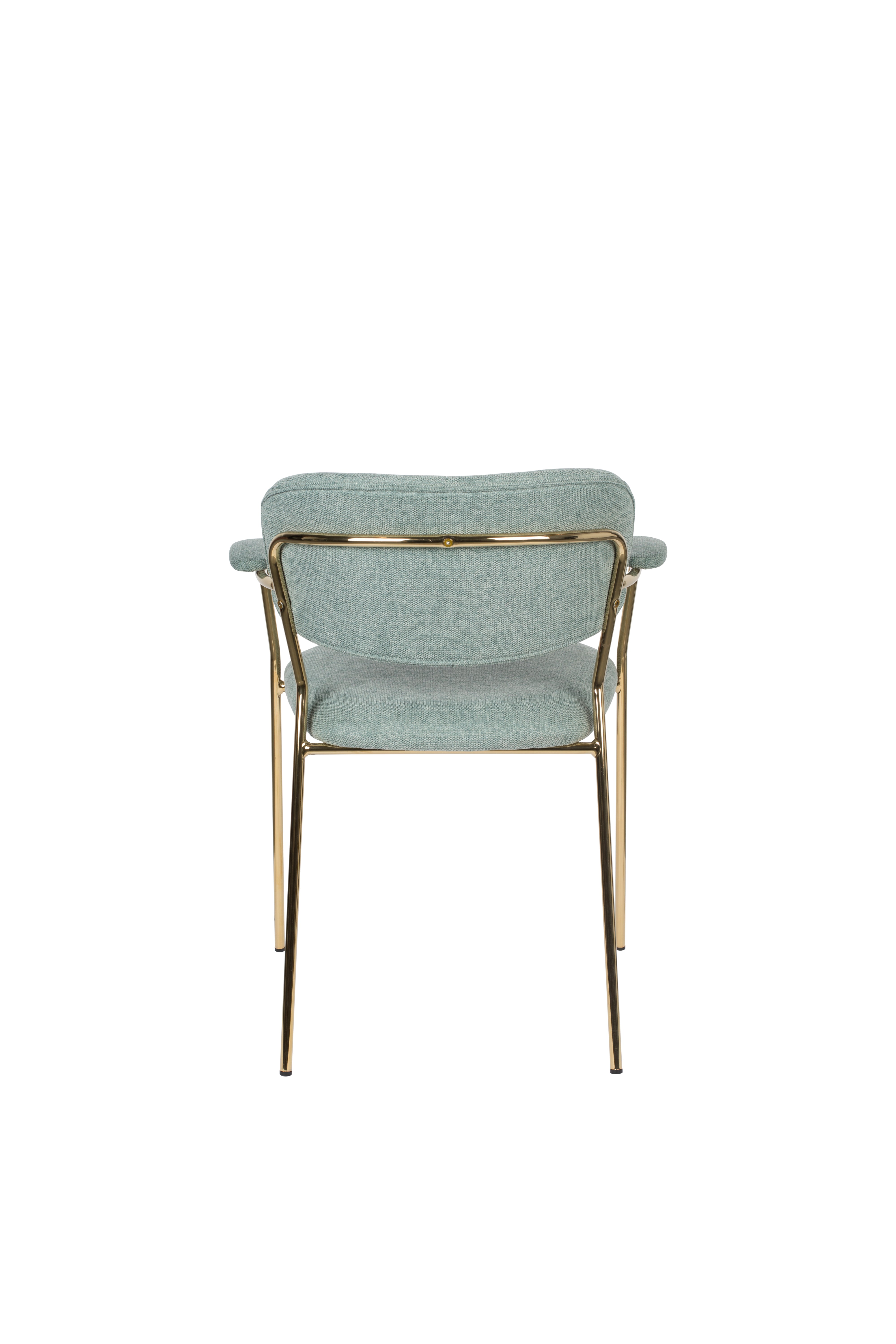 Chair with armrests Jolien light green with a golden base