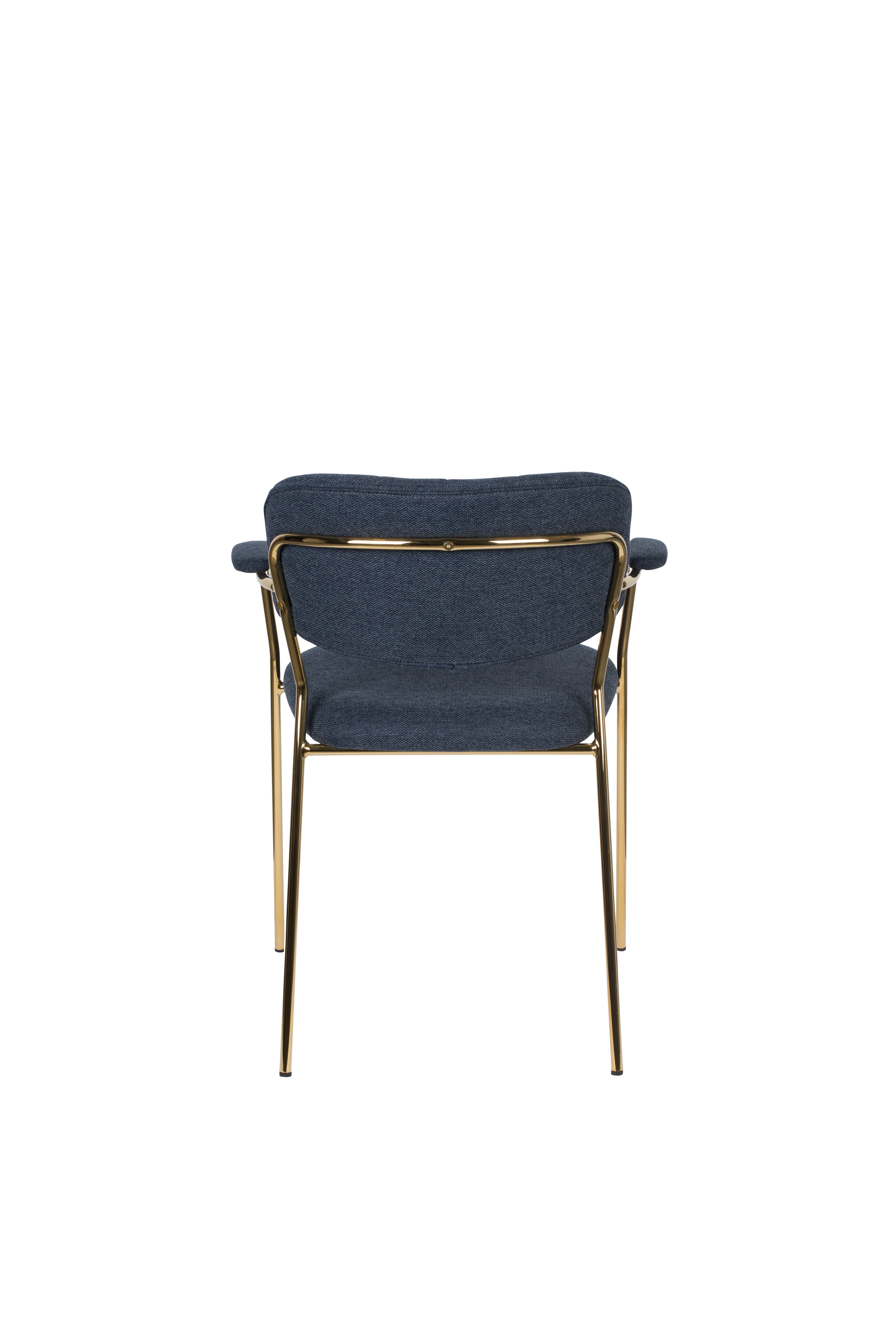 Chair with armrests Jolien Dark blue with a golden base