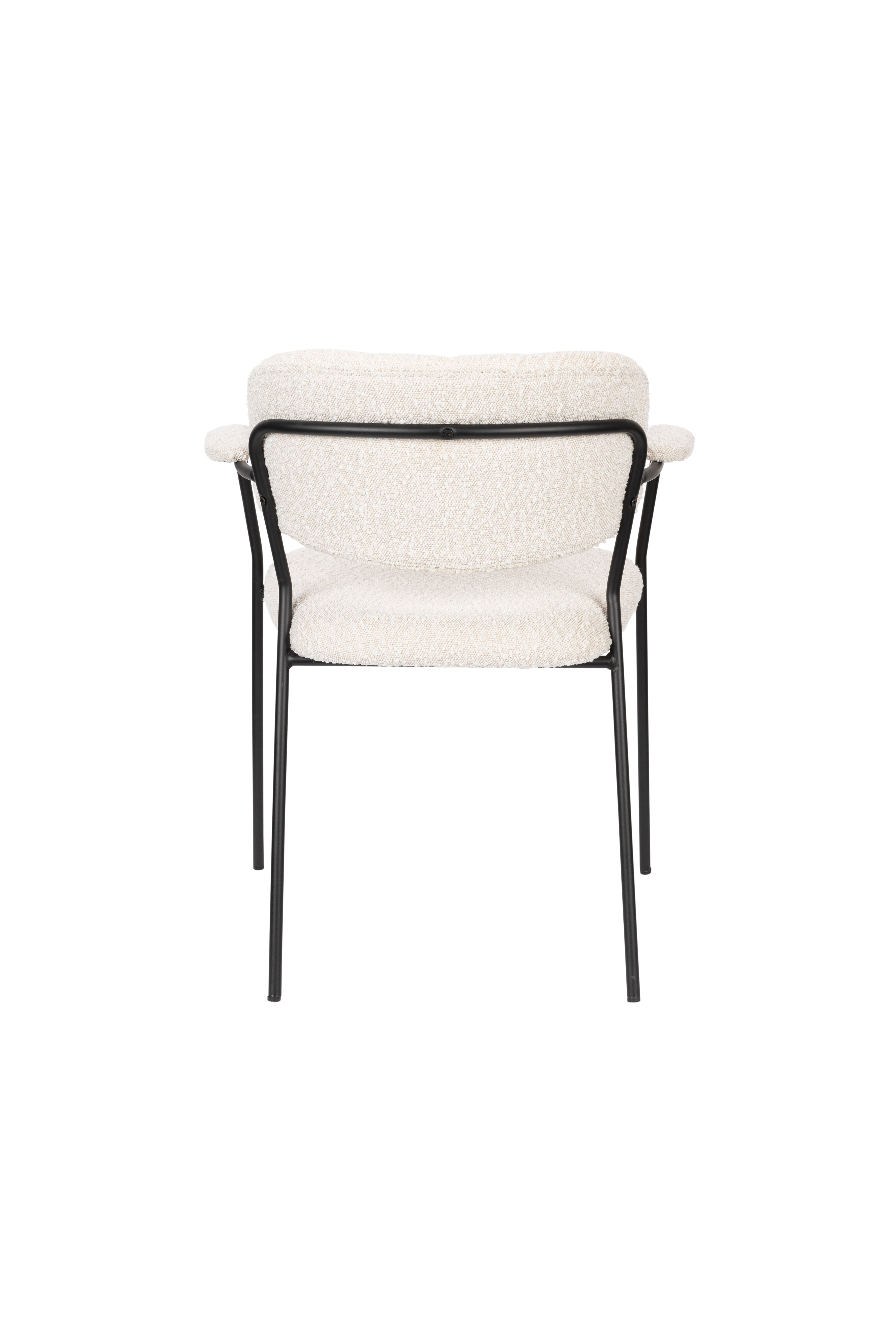 Chair with armrests Jolien Białe Boucle with a black base