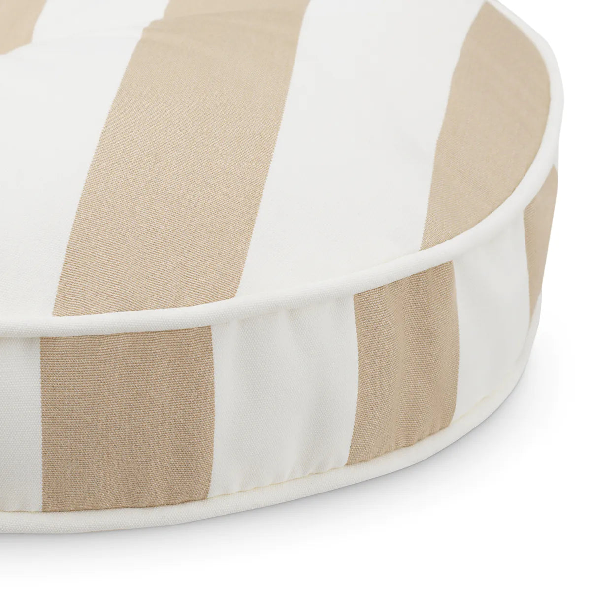 Runde Gartenpolster FLORENT beige mit Weiß