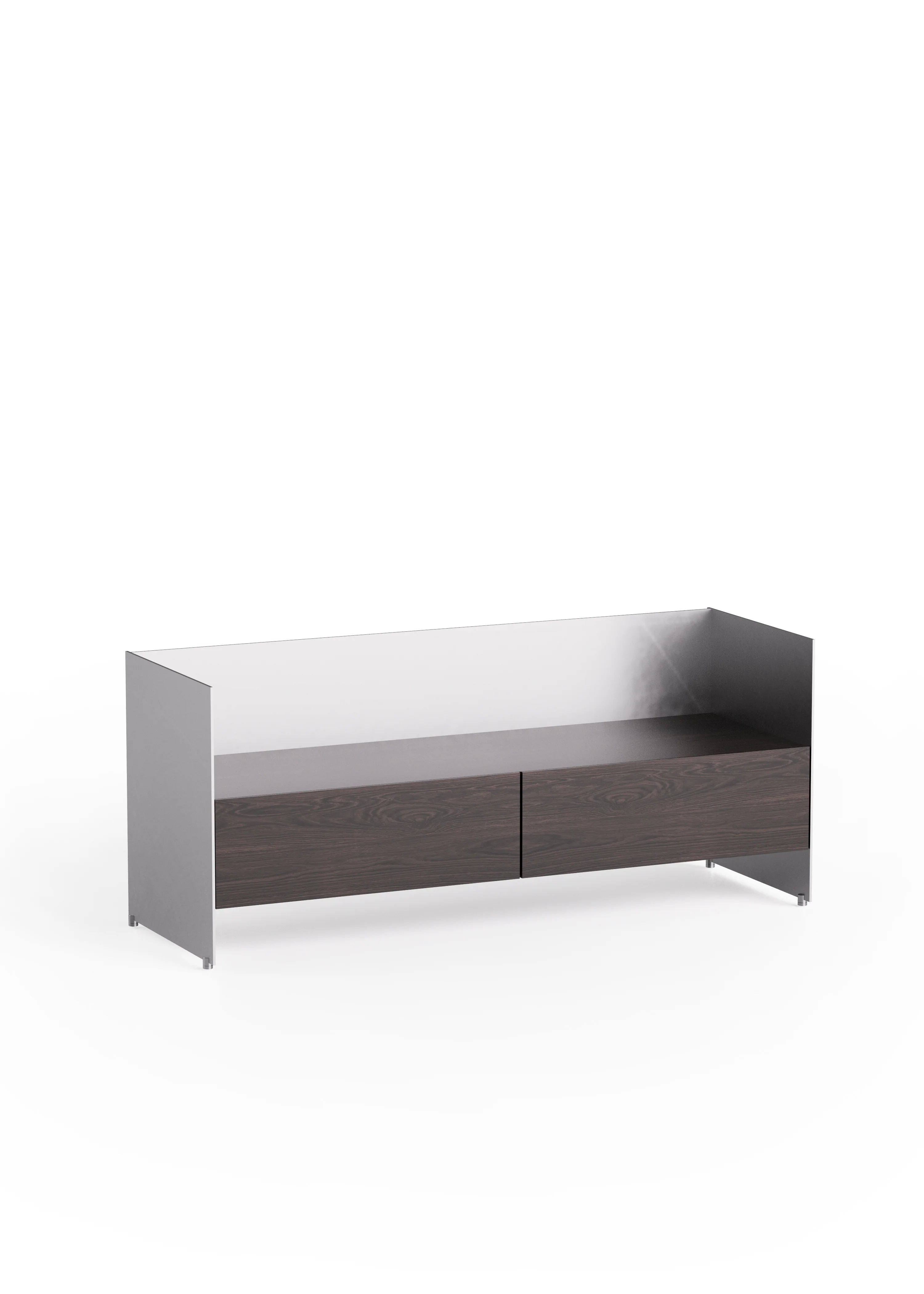 ALOOX 120 Cabinet in Oak Wood with Aluminum Finish