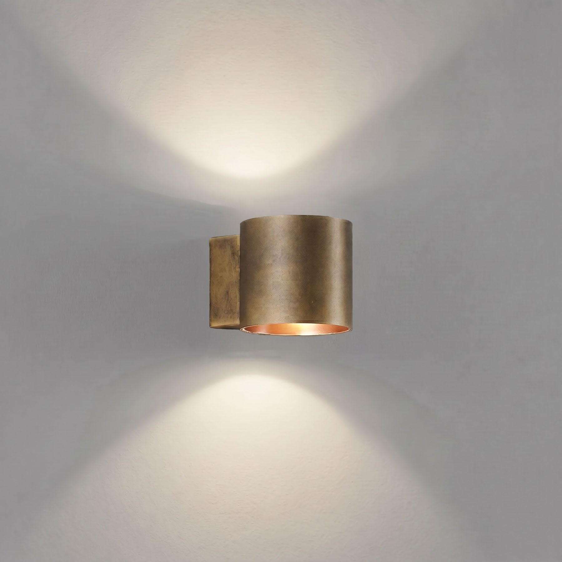 TUBE Wall Lamp in Antique Brass