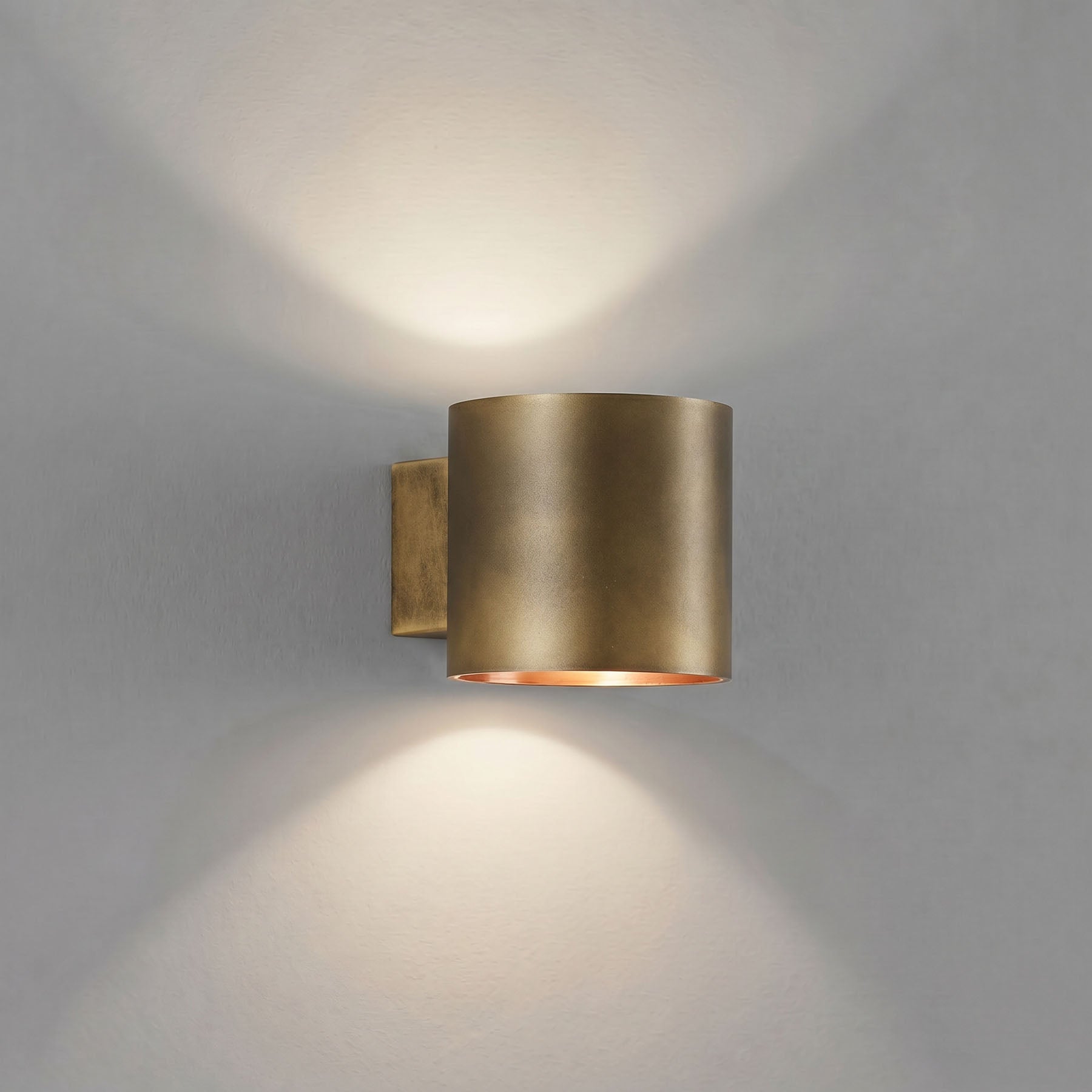 TUBE Wall Lamp in Antique Brass