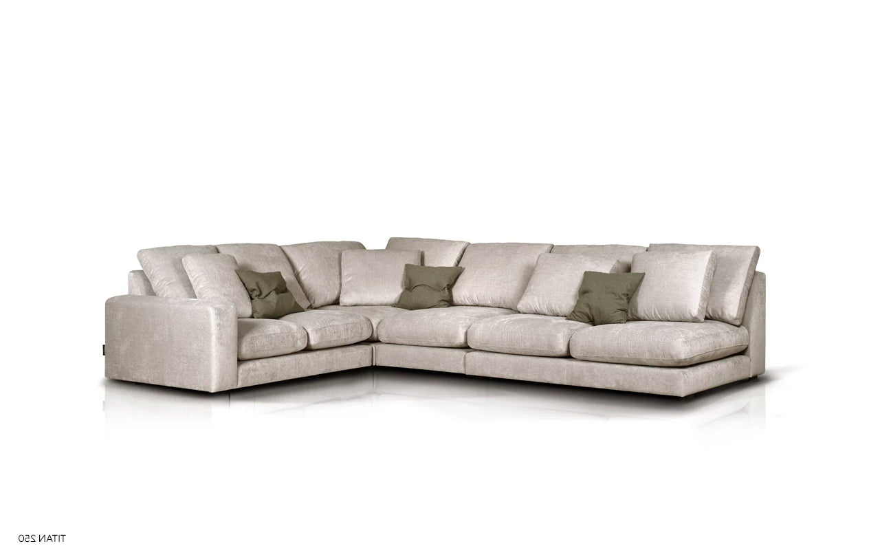 Left-sided modular corner sofa NOOR customizable